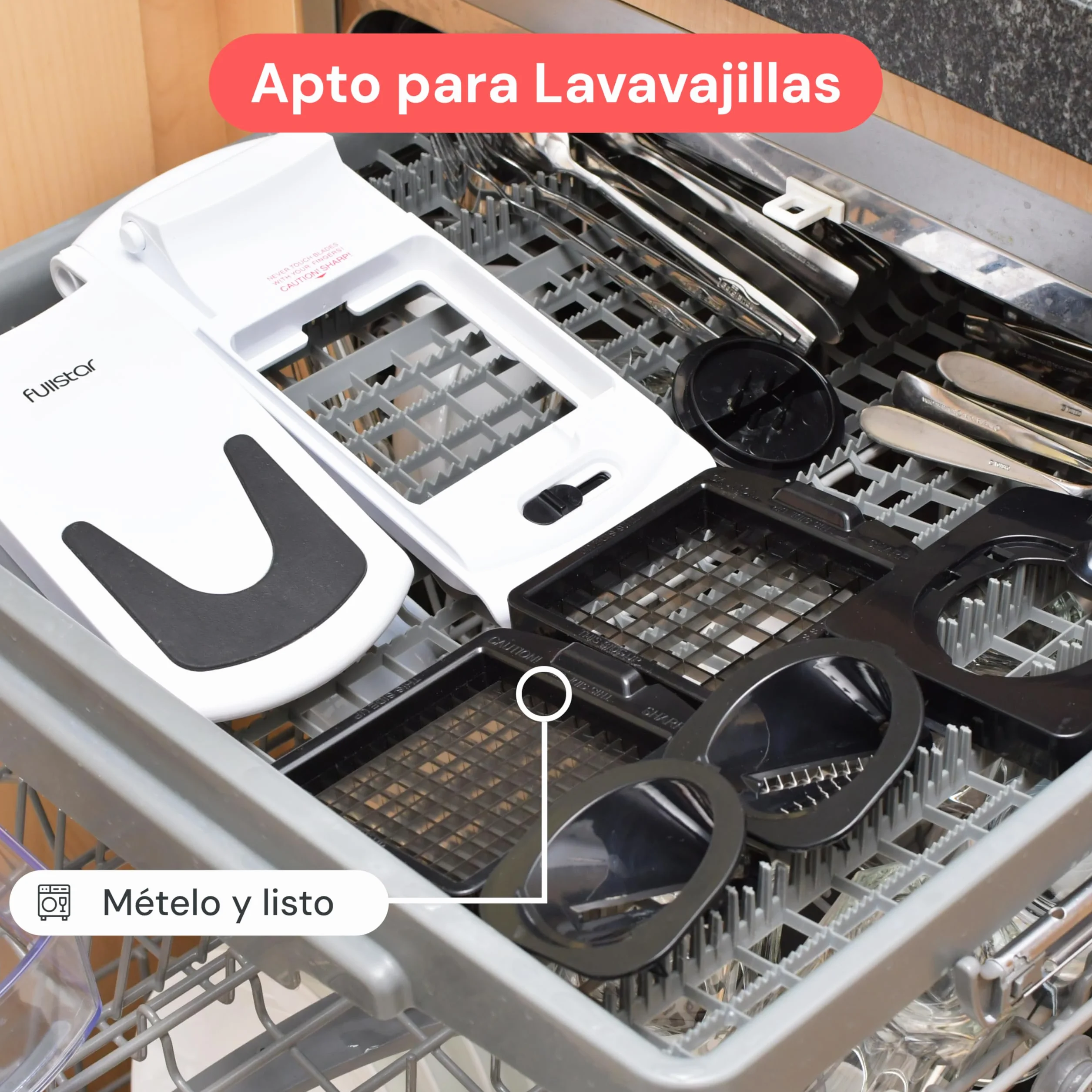 Fullstar Multifuncional Cortador de Verdura y Espiralizador Picador Manual PRO 4-en-1 Blanco