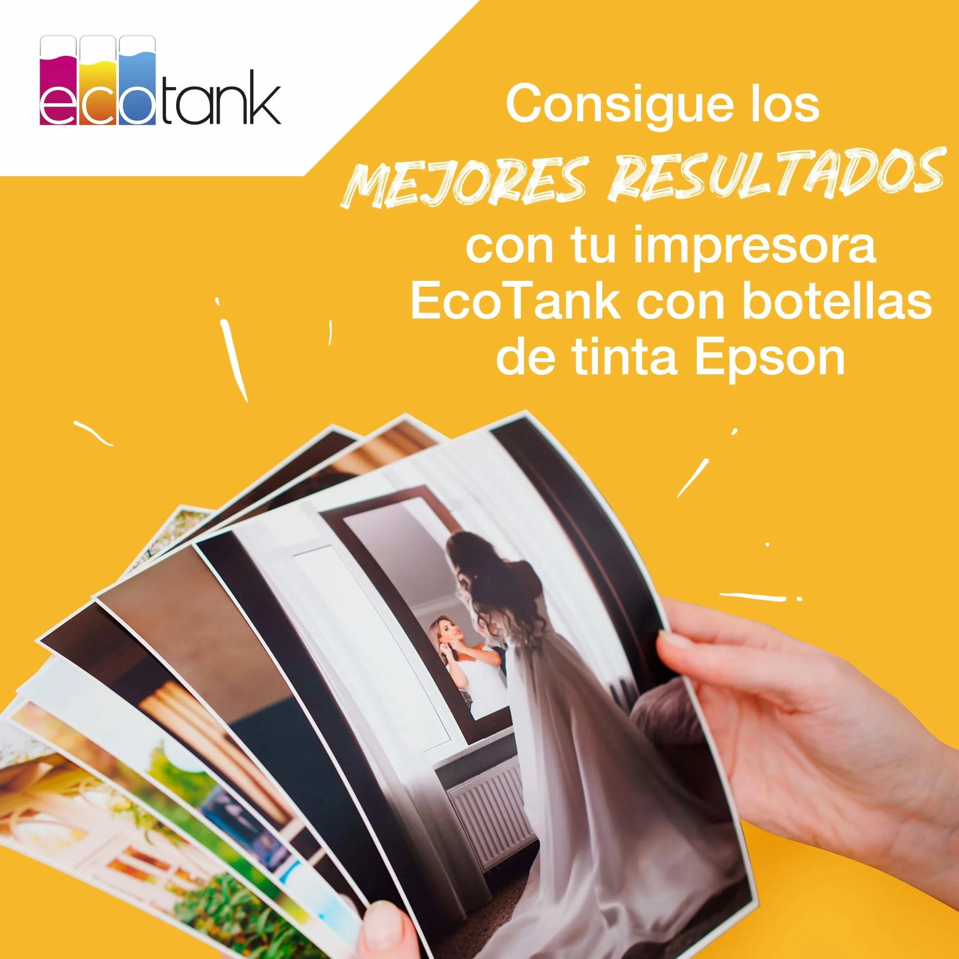 Botellas de tinta originales EcoTank de la serie 104 de Epson - Colores cian, magenta, amarillo y negro