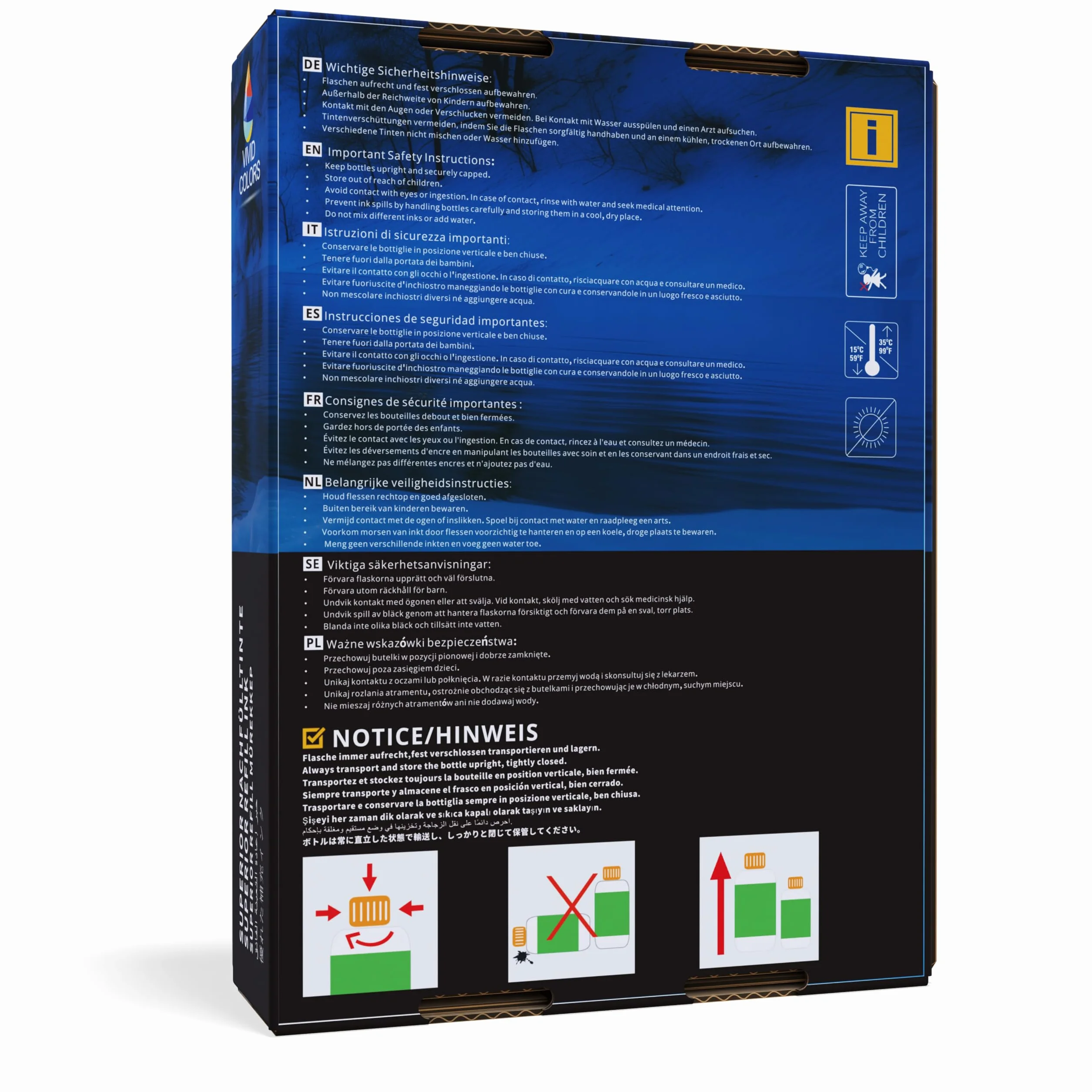Kit de Recarga de Tinta 550 ml Compatible con Cartuchos HP 301 y 301XL – Incluye Negro, Cian, Magenta y Amarillo – Apto para impresoras HP DeskJet, Envy y OfficeJet indicadas