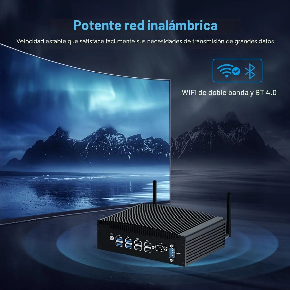 WEIDIAN PC sin Ventilador Mini PC Industrial 16GB RAM 512GB SSD Core i5 8350U Win11 Pro Mini computadora de Escritorio con 4K 2xHD, 2xRS232 COM, 2xLAN, 8xUSB VESA PC pequeña de Oficina Auto Power On