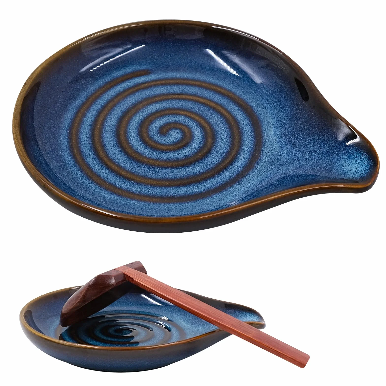 Soporte de cuchara de cerámica para cocina, resistente al calor, apto para lavavajillas, multiusos