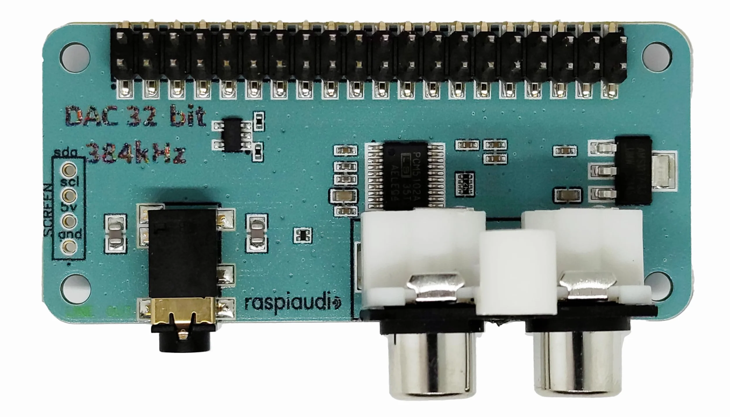 RASPIAUDIO Audio DAC Hat Sound Card (Audio+V3) for Raspberry PI5 / PI4 / Pi Zero / PI3 / PI3B / PI3B+ / Better Quality Than USB