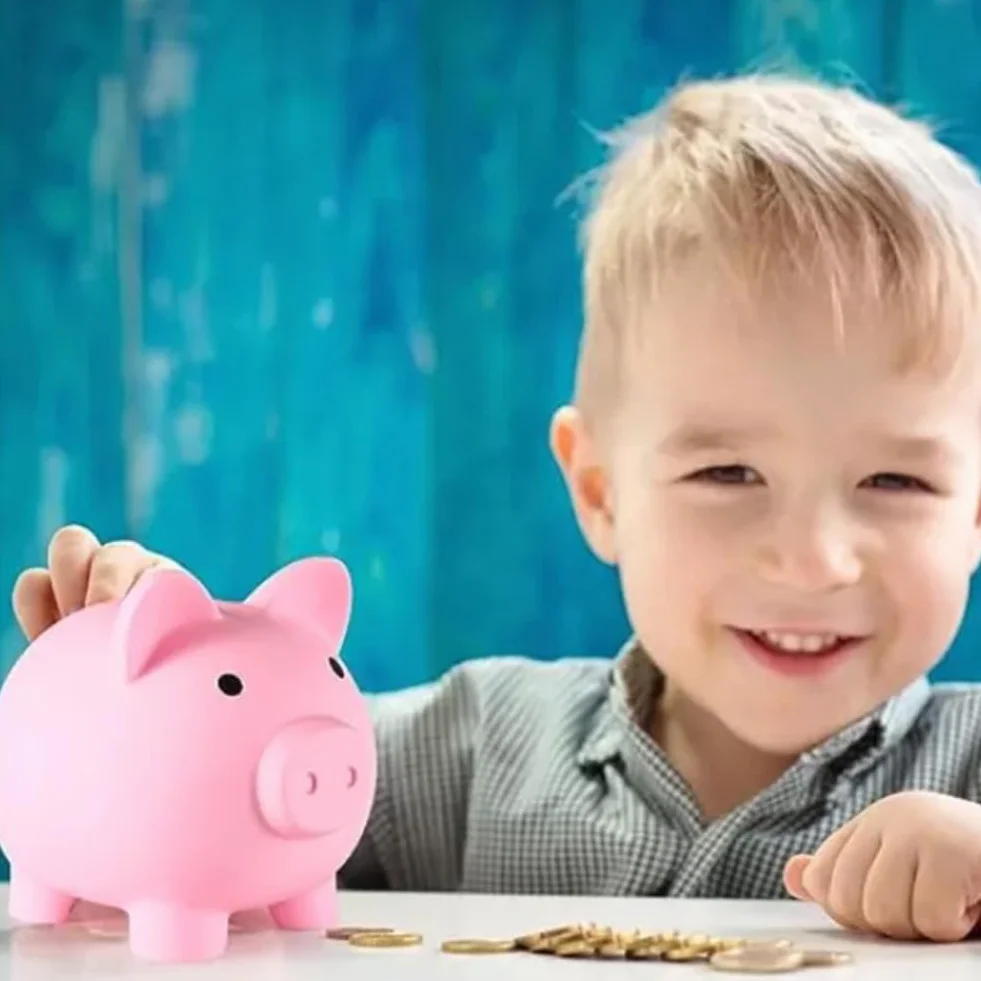 Hucha Cerdito Rosa Plástico para Monedas Decoración Recuerdo Regalo