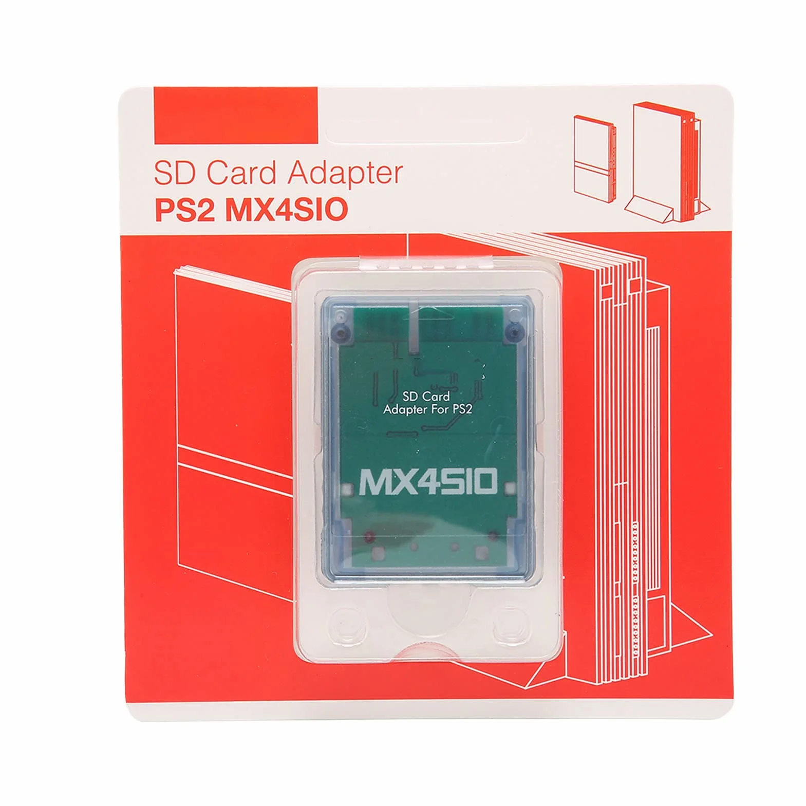 Adaptador de Tarjeta SD MX4SIO SIO2SD, Lector de Tarjetas de Memoria para Consola Plug and Play, Expansión de Almacenamiento (Azul Transparente)