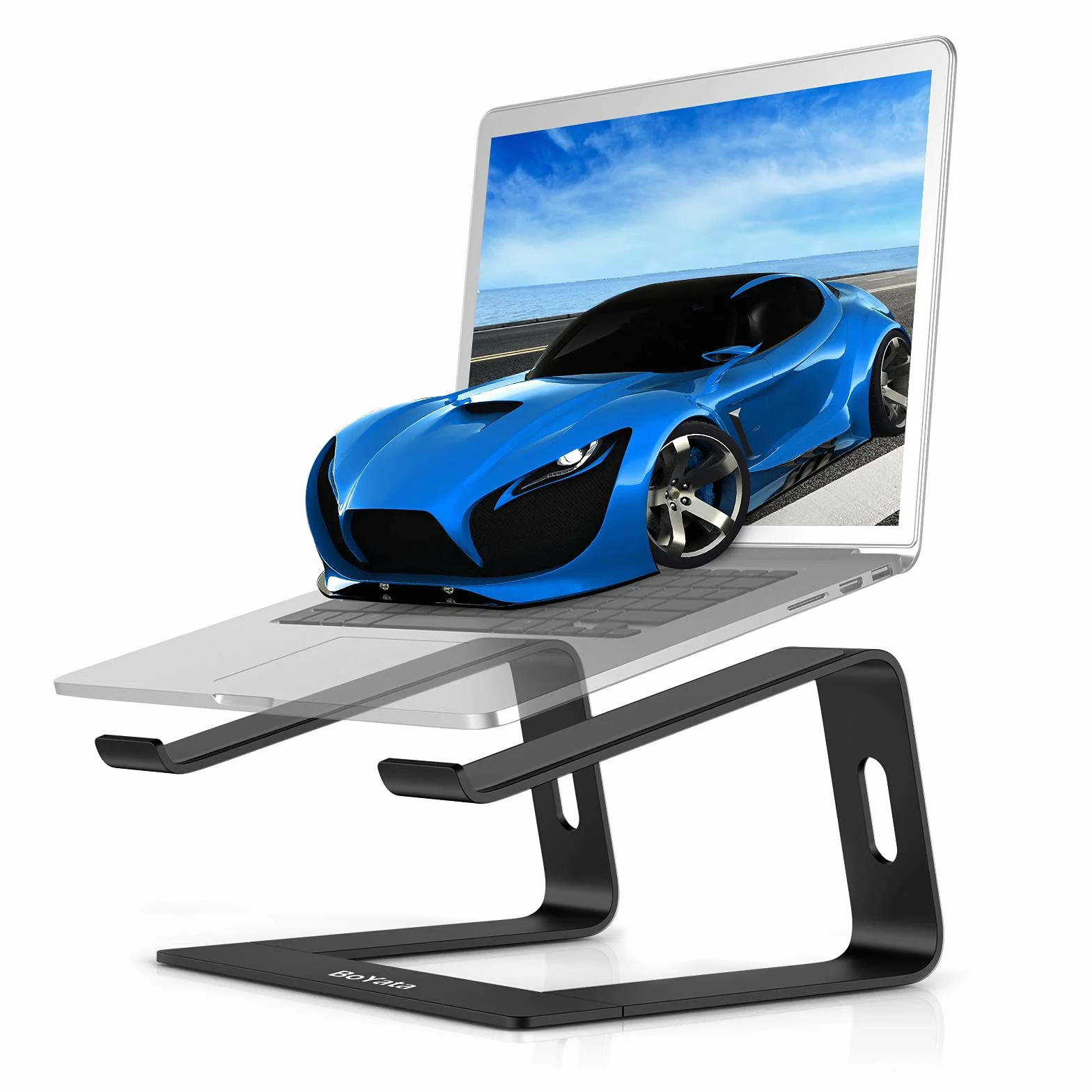 BoYata Soporte Portatil, Laptop Stand, Aluminio Soporte Laptop, Soporte Ordenador Compatible con MacBook, DELL, Samsung, HP de 11-15,6" Portátil