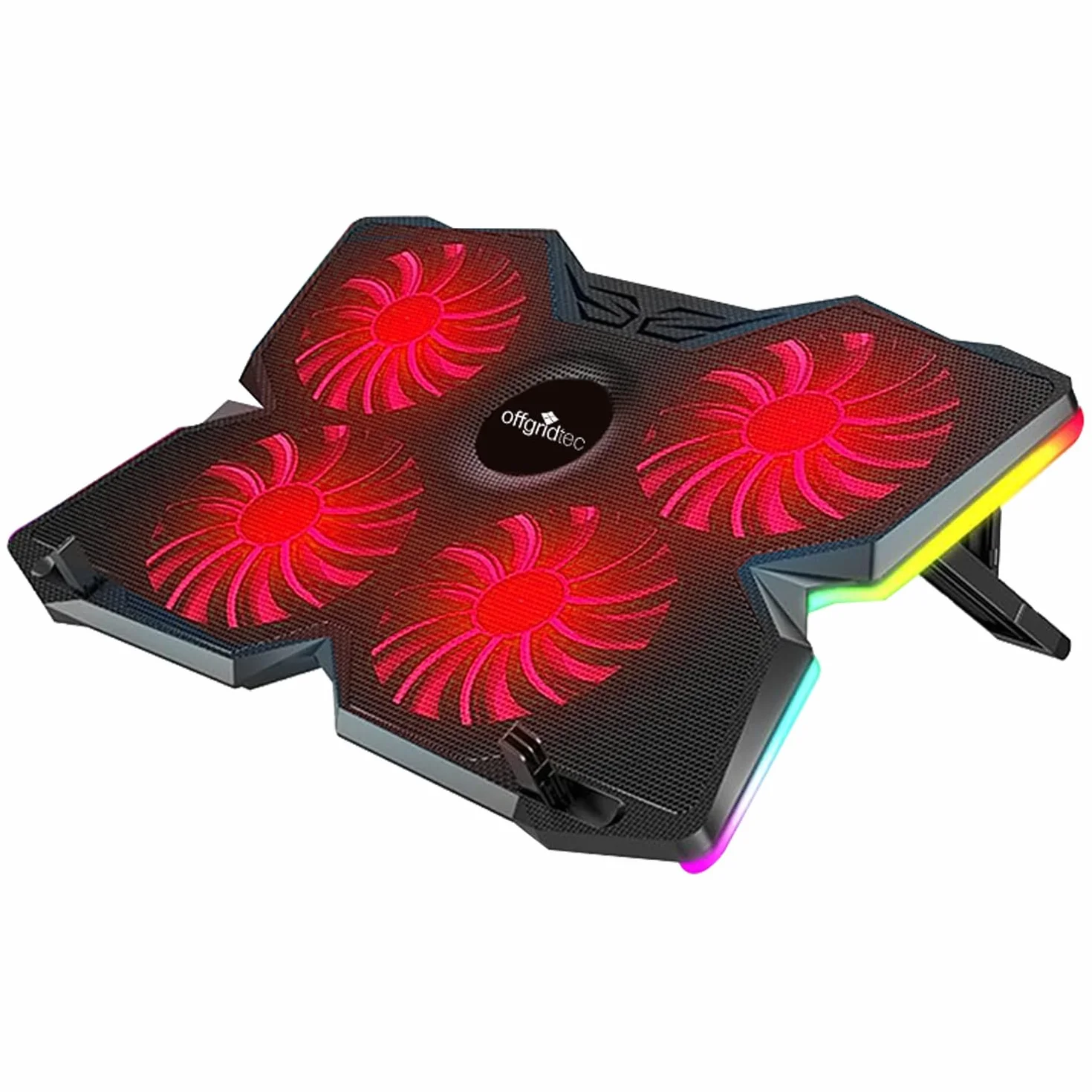 Offgridtec K25 Pro - Refrigerador para portátil con 4 Ventiladores silenciosos a 1100 RPM, 2 Puertos USB, Altura Ajustable, diseño ergonómico para Consolas de Juegos y Ordenadores portátiles, Color