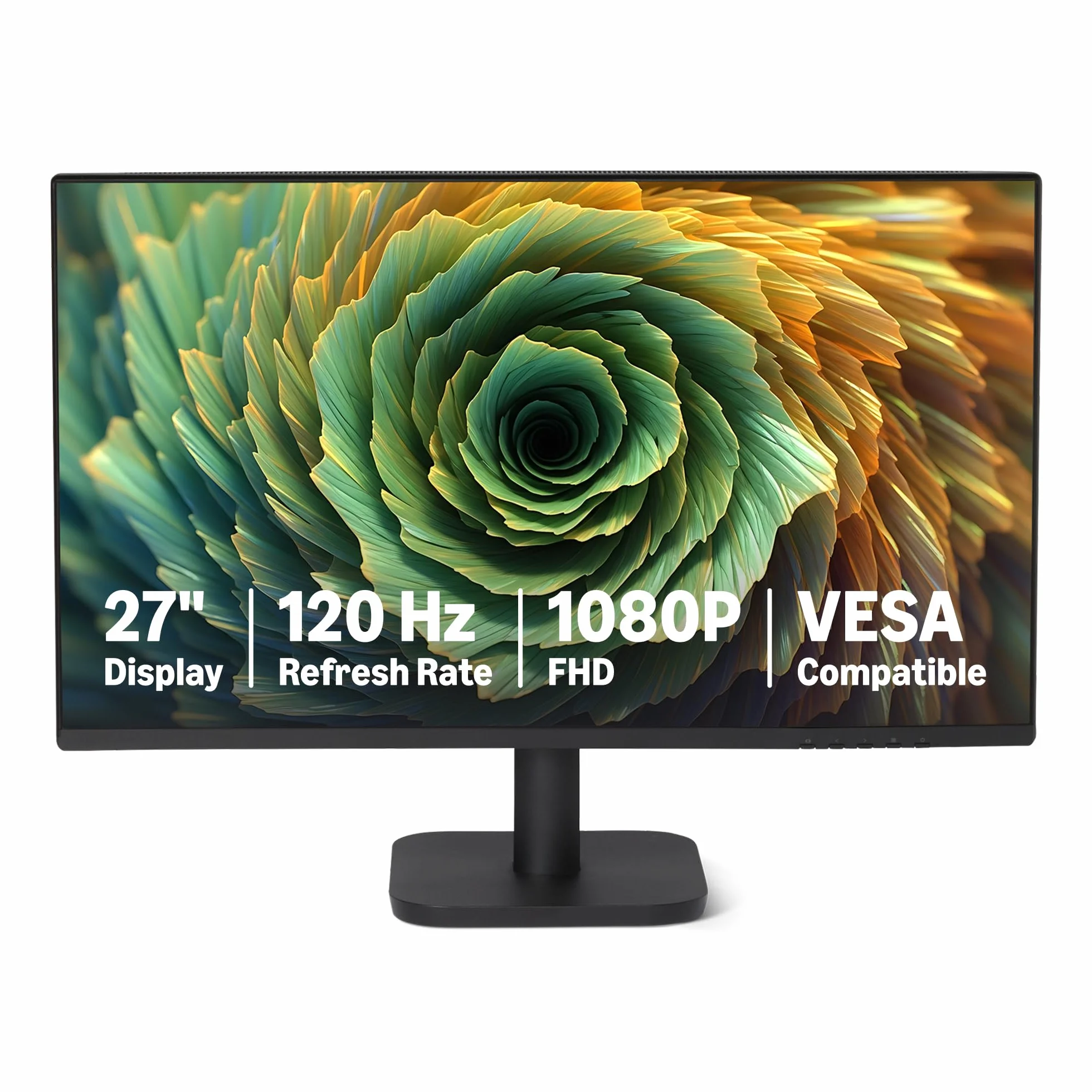 Amazon Basics Monitor de Ordenador de 68,6 cm, 120 Hz, FHD 1080P, Compatible con HDMI, DP, VGA, VESA, para Oficina y hogar, Negro