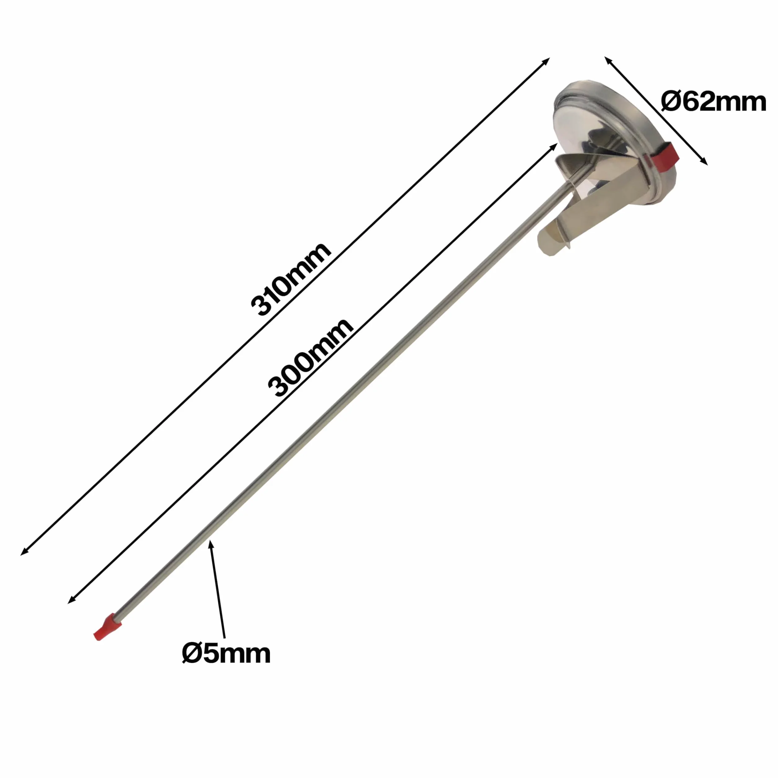 Brannan Termómetro de azúcar con sonda de 300 mm para mermeladas, dulces y freír