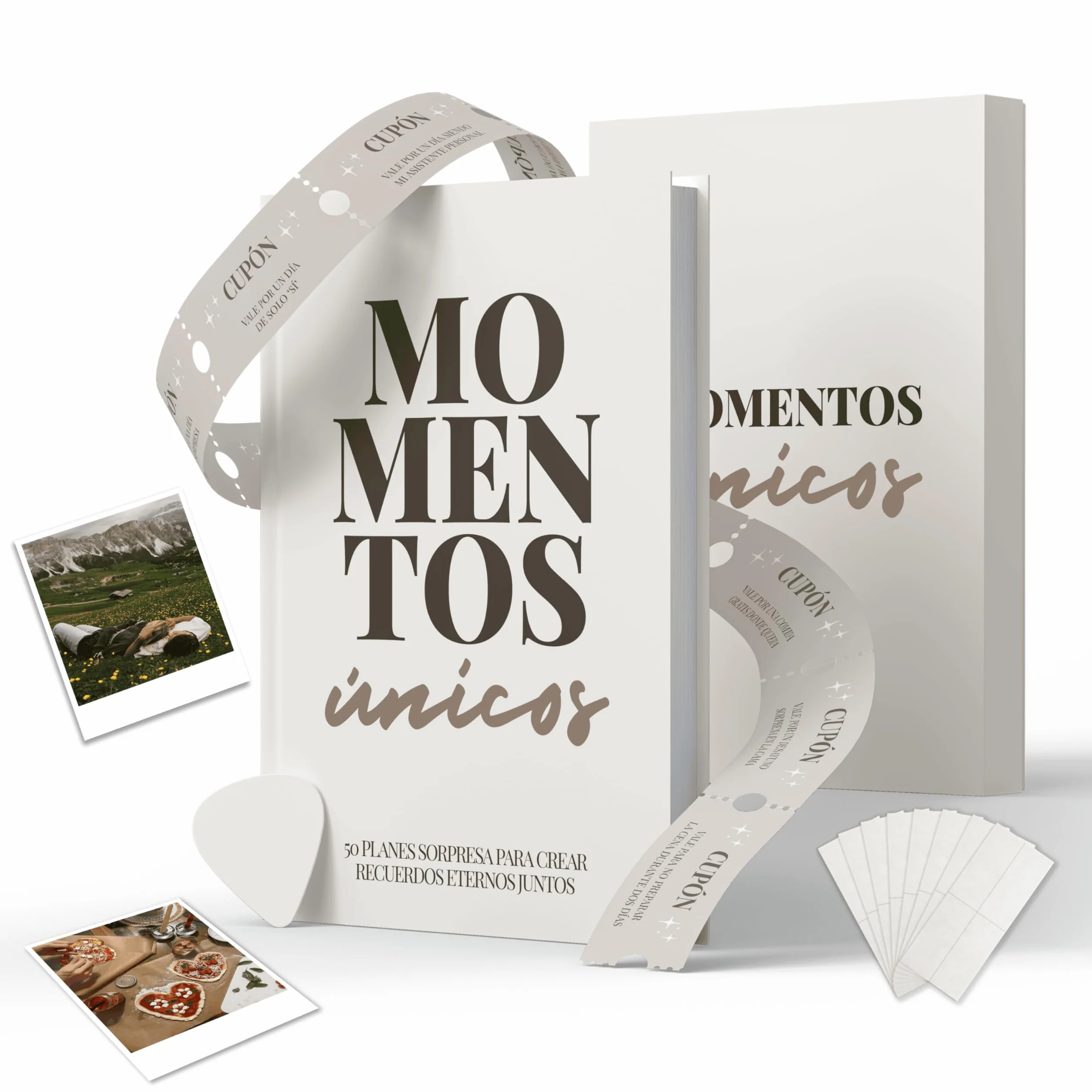 Momentos Únicos, Libro de Retos en Pareja, 50 Planes Sorpresa en Pareja para Rascar, Juegos Parejas Citas, Regalo Original Aniversario o San Valentín, Álbum Fotos Recuerdos Novio Novia Aventuras