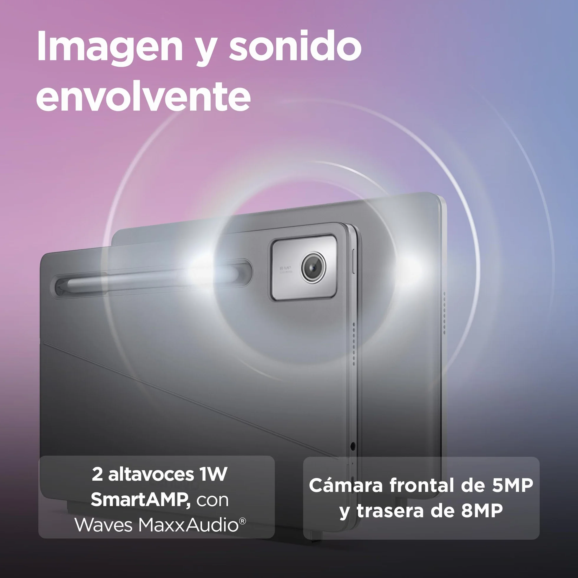 Lenovo Chromebook Duet 11 Gen 9-11" WUXGA Táctil + Lápiz Incluido (MediaTek Kompanio 838, 8GB RAM, 128GB Emmc, ChromeOS) Gris QWERTY + 3 Meses Google AI Pro con Gemini Pro y 5TB
