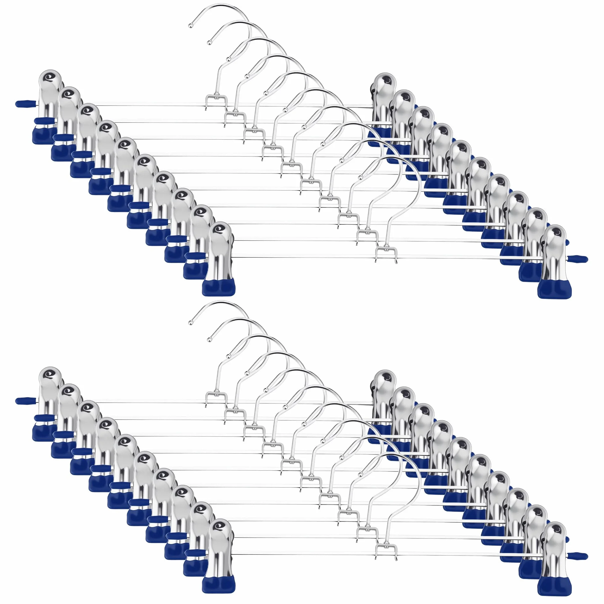 20 Piezas Perchas Metálicas para Pantalones,Aproximadamente 30cm Perchas de Metal,con Gancho Giratorio de 360 °, Estante de Falda para Pantalones de Almacenamiento Doméstico,Azul