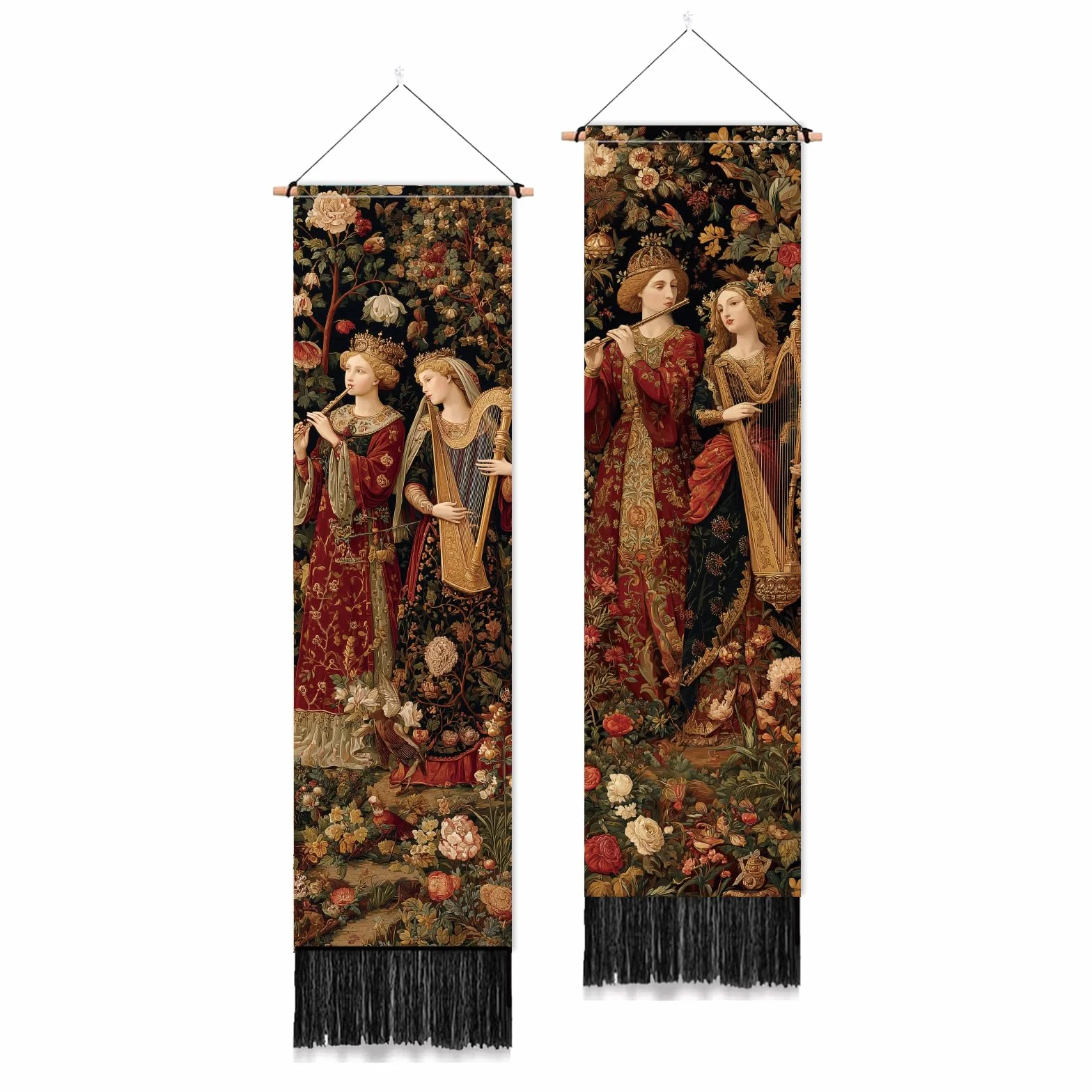 PLIGREAT 2 Paquete Tapiz Medieval con Músicos Retro Colgante de Pared Decorativo Estético para Dormitorio Salón