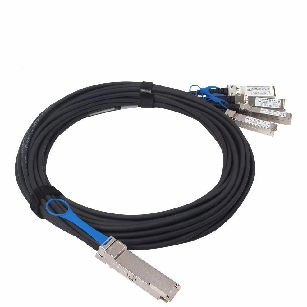 100G QSFP28 a 4X 25G SFP28 Breakout DAC Cable Twinax de cobre pasivo de conexión directa para Arista CAB-Q-4S-100G-1M, 1 metro