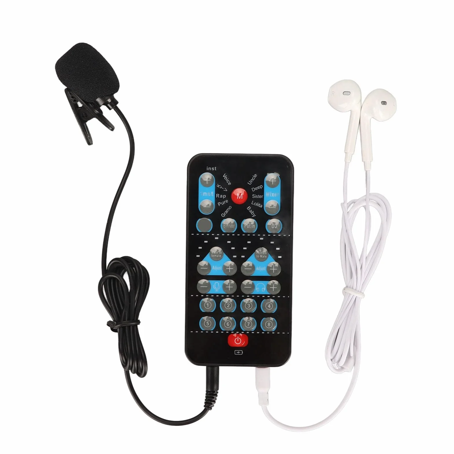 Cambiador de Voz de Mano, Tarjeta de Sonido de Mano, Dispositivo Cambiador de Voz Mini con 8 Efectos de Sonido Fijos, Dispositivo Cambiador de Voz Mini, Cambiador de Voz Ghostface