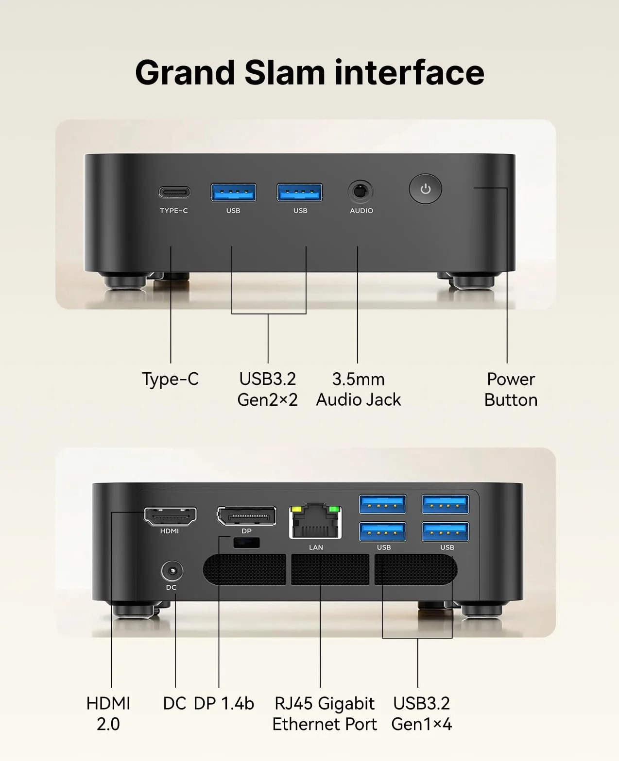 ACEMAGIC Kron Mini K1 Mini PC, AMD Ryzen 4300U Windows 11 Pro Mini PC(4C/CT,3.7 GHz, Mejor 3500U/N150/N97), 16GB LPDDR4 512GB Mini Ordenador, Pantalla Triple 4K/ WIFI5, Educativo/Oficina/Audiovisual