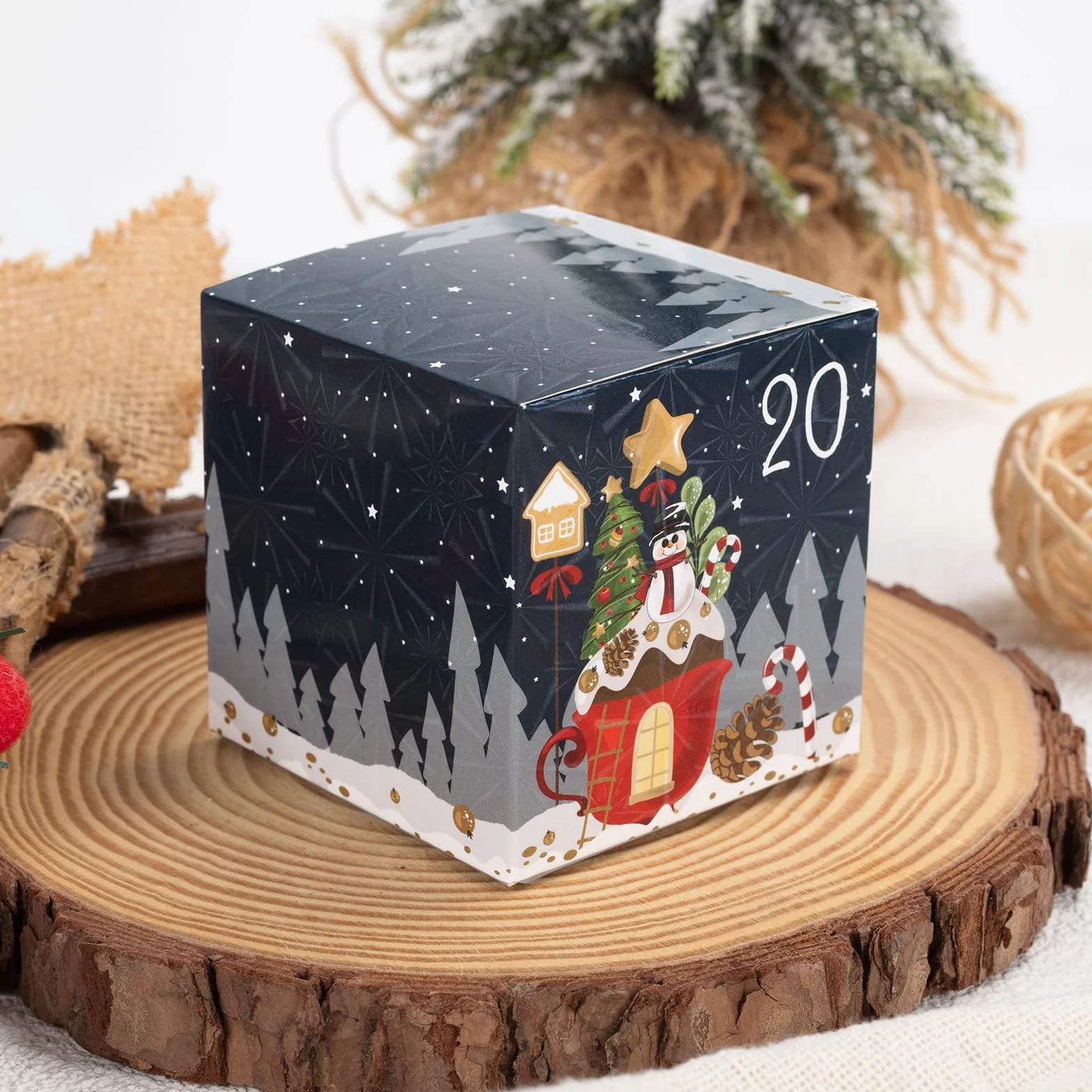 Calendario de Adviento DIY Vacío con Números 24 Cajas Personalizable Navidad 2025