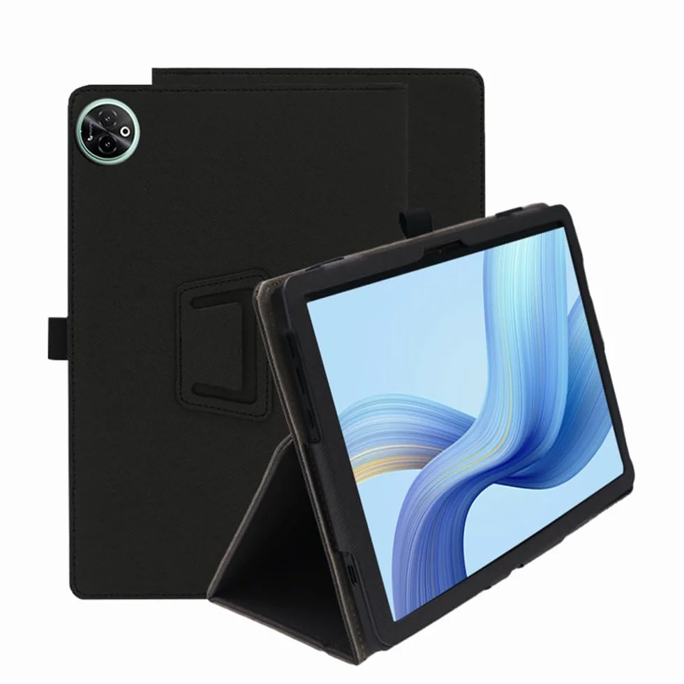 Compatible para DOOGEE Tab E3 MAX 14-Inch Tablet Funda Protectora de Cuero Bumper Protección Carcasa con Soporte Función, Auto-Sueño/Activación Funda Plegable (Negro)