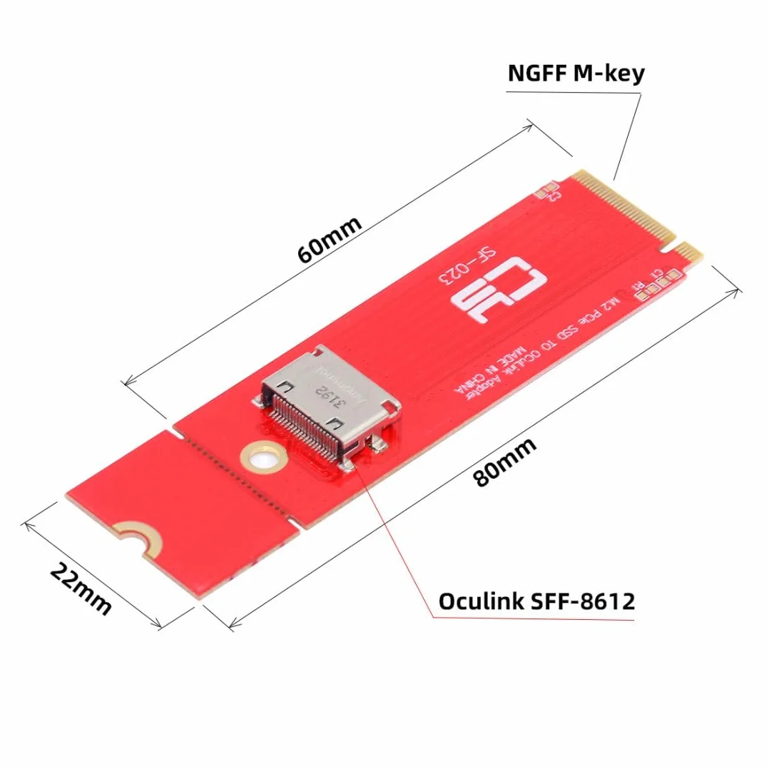 chenyang Oculink SFF-8612/8611 a PCI-E 4.0 NVME M.2 M-Key - Adaptador de host compatible con 2230/2260 mm para U.2 SSD y eGPU