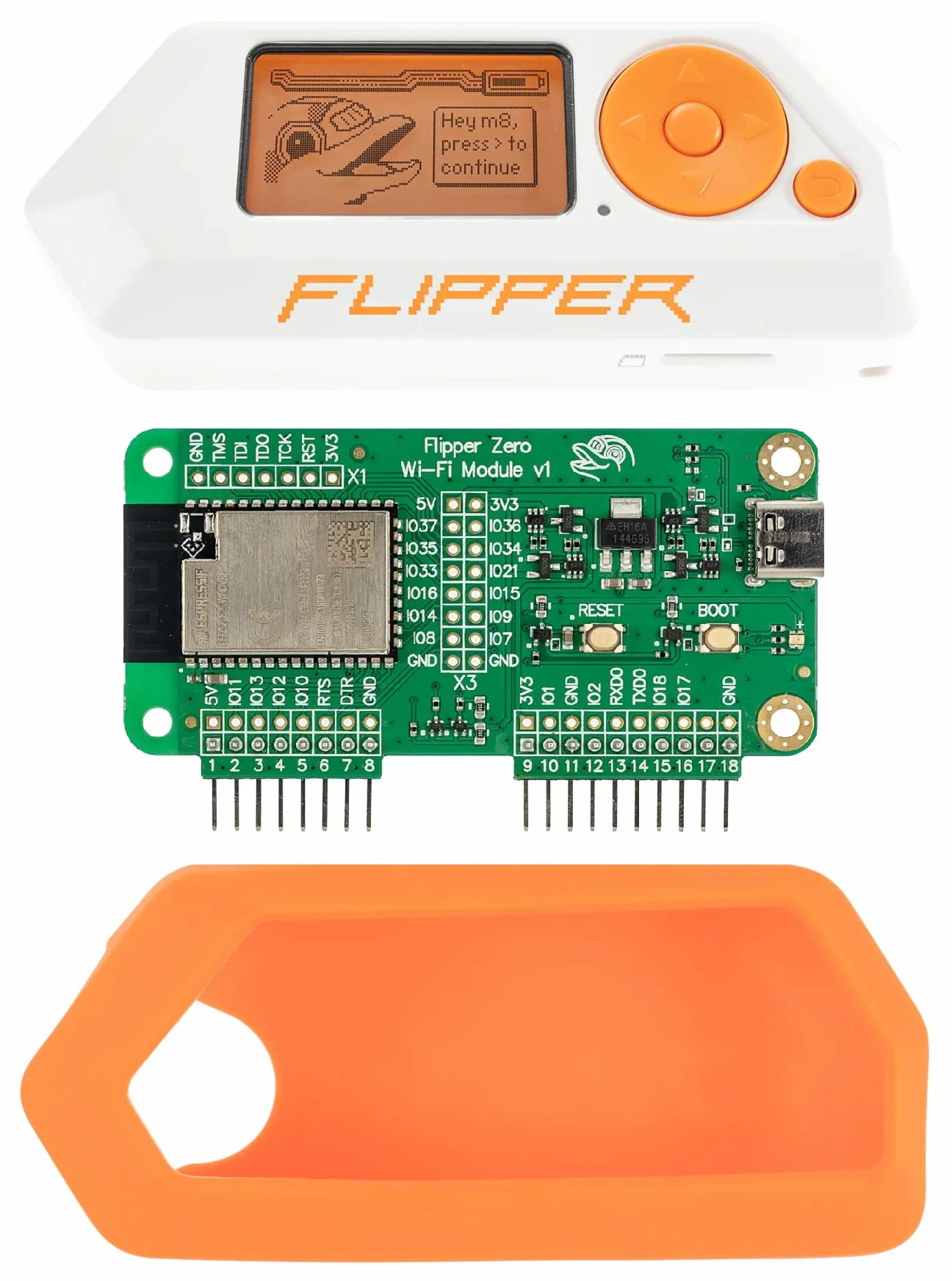 Flipper Zero Advanced Kit — Flipper Zero | Tarjeta de desarrollo WiFi | Funda de silicona