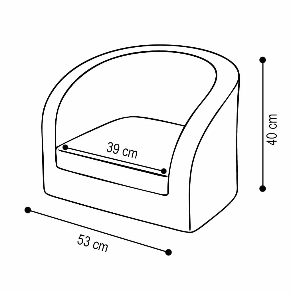 MISIOO Sillón infantil Corduroy 40 x 53 x 36 cm para niños a partir de 1 año