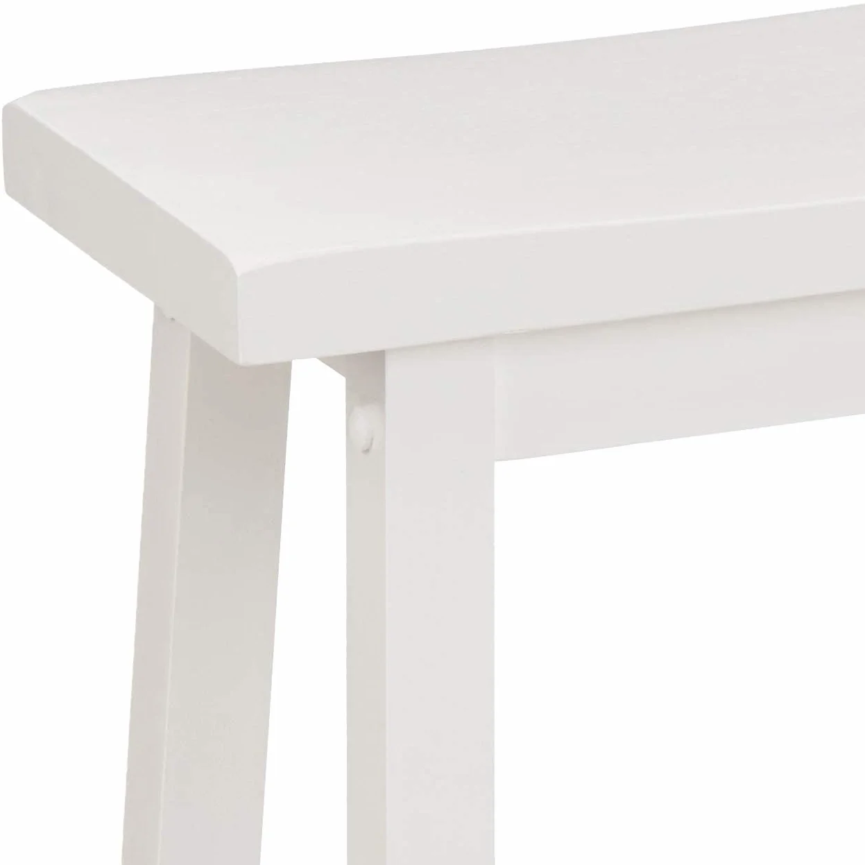 Amazon Basics Juego de 2 taburetes de cocina de madera maciza, 61 cm, Blanco