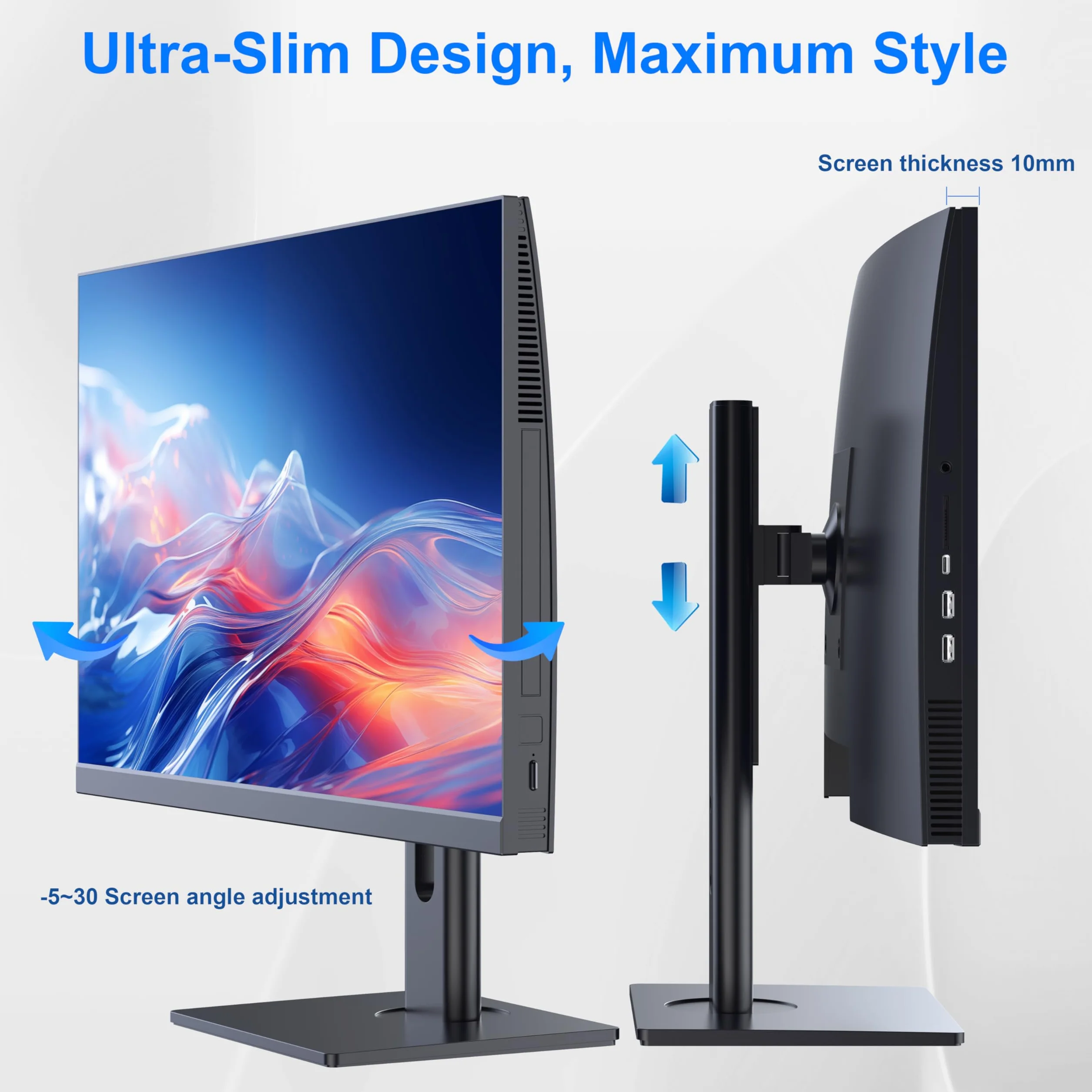 PC Todo en uno con IPS Full HD de 27 Pulgadas, procesador Alder Lake-N95 de 16GB de RAM y SSD de 512GB, Ordenador de Sobremesa con WiFi 6 de Doble Banda, Bluetooth 5.3, ratón y Teclado cableado