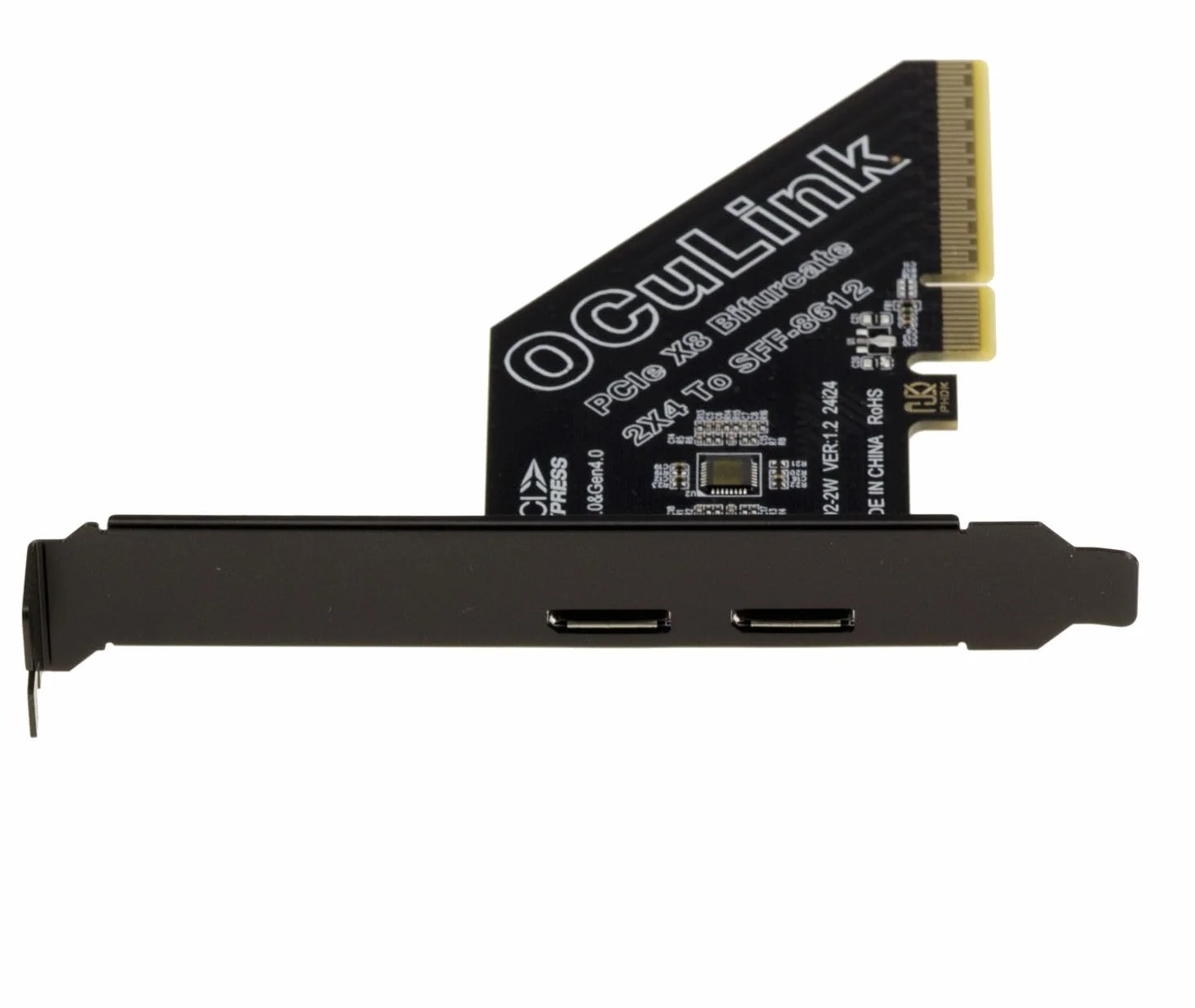 Kalea-Informatique - Tarjeta controladora PCIe Gen 4.0 x8 a 2 Puertos Oculink SFF-8612 SFF-8611 para Placa Base con Modo bifurcación