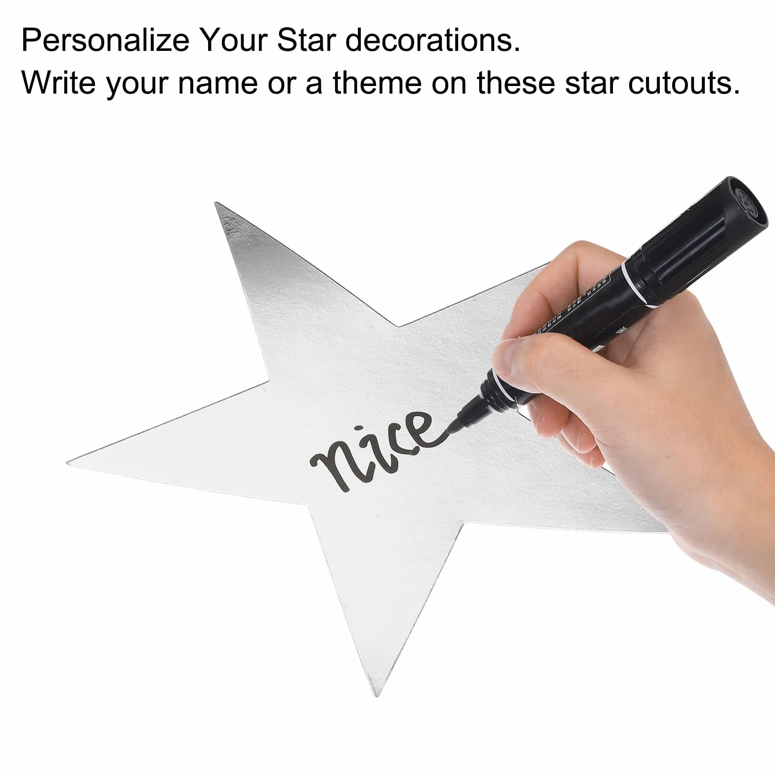 QUARKZMAN 120 Piezas Recortes Estrellas Plateadas Doble Cara Papel Decoración Estrellas Cartón 6 Pulgadas
