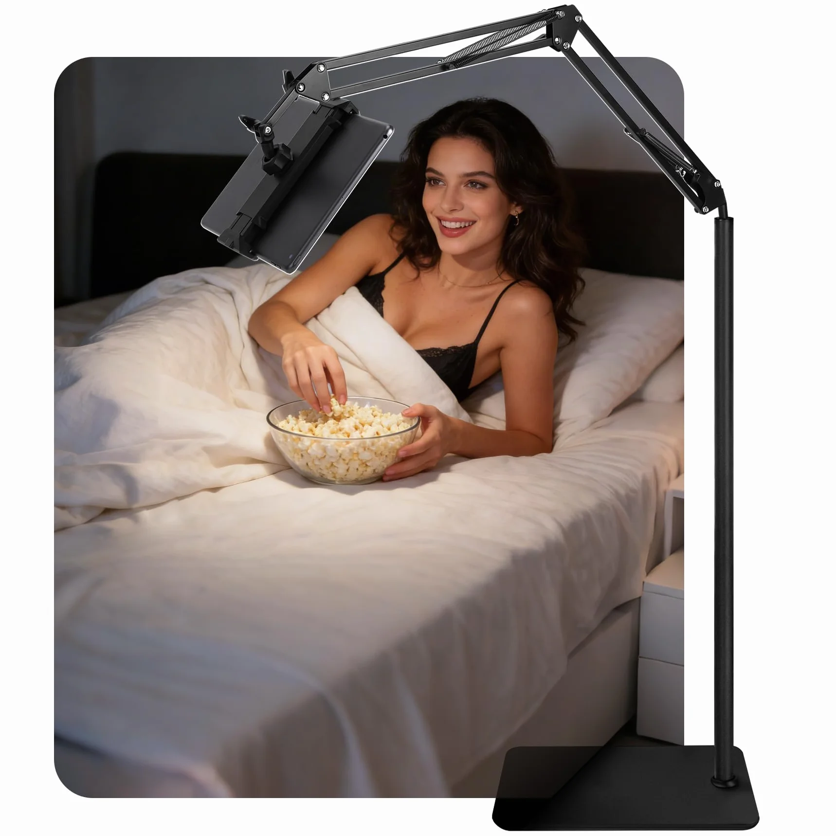 Soporte de Suelo para Tableta, Ajustable Soporte de teléfono, Universal Giratorio de 360 Grados, para iPad, Kindle, teléfonos celulares u Otros Dispositivos de Pantalla de 5.5 a 12.9 Pulgadas