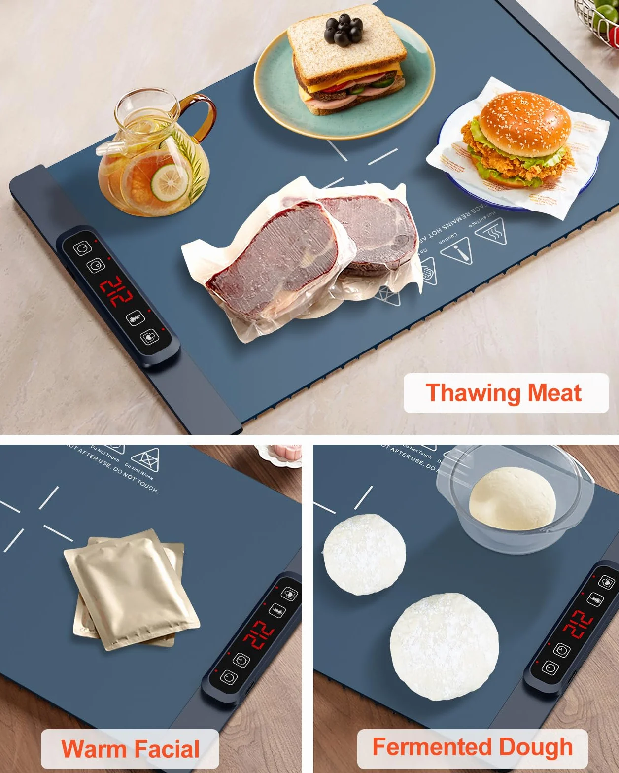Bandeja de Calentamiento Eléctrico, Placa de Calor de Silicona Plegable, 60-100 ℃, Calefacción de Alimentos, Nano-material