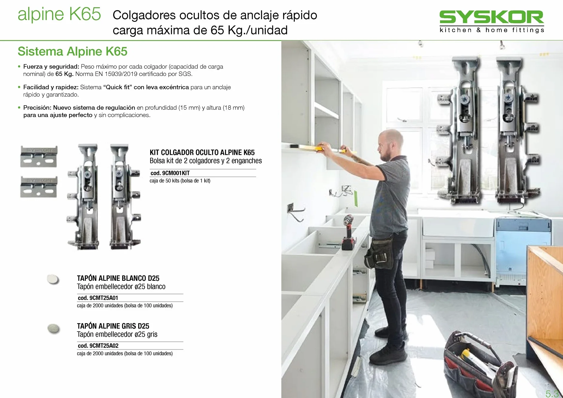 Soporte Colgador Oculto de Armario Ajustable 65 kg para Muebles Suspendidos Cocina