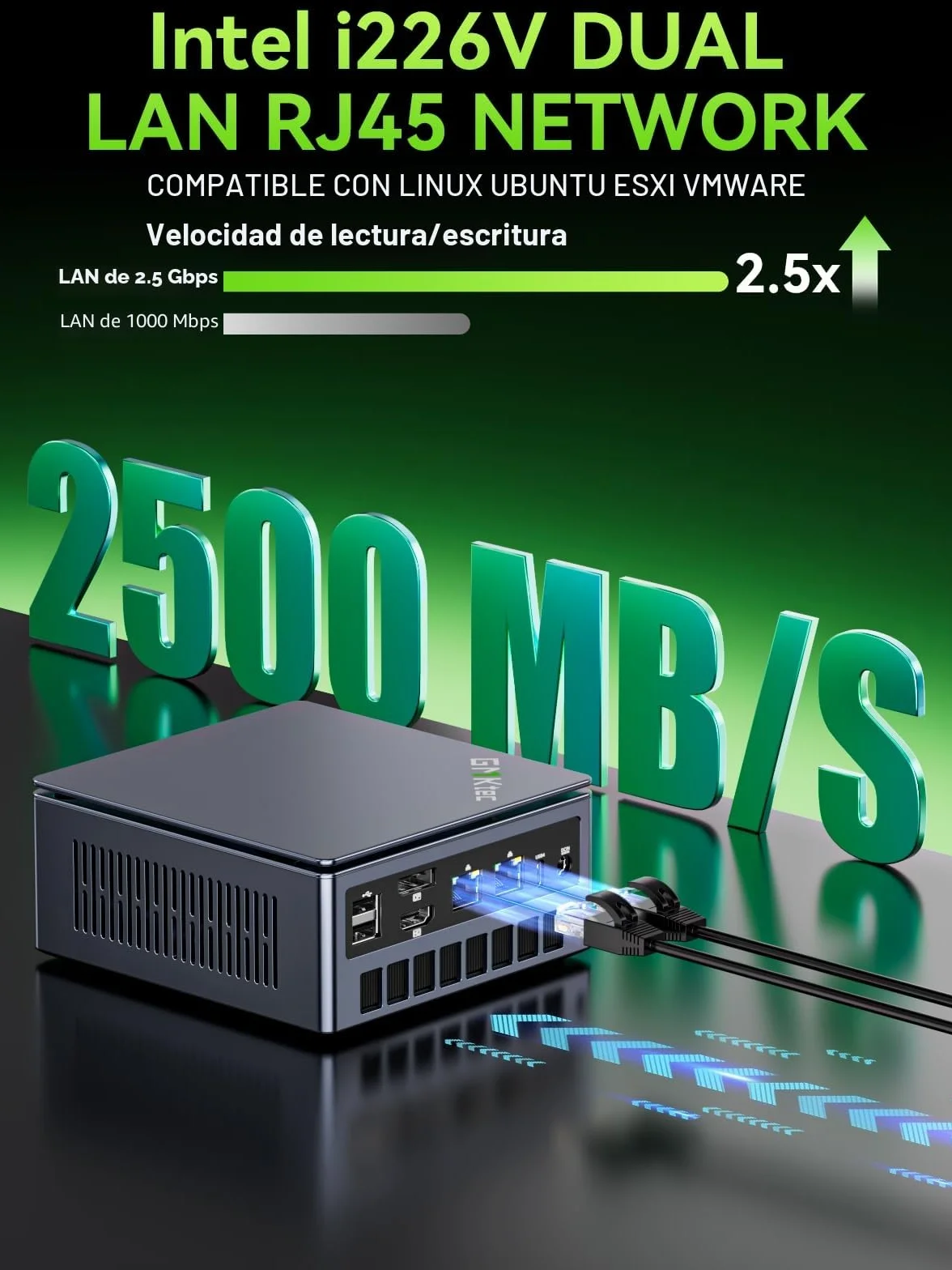GMKtec (Garantie de 3 ANS) Mini-PC de jeu Dual 2.5G LAN, M7 Ultra Ryzen 7 Pro 6850U, 32Go RAM DDR5 4800 MHz + SSD PCIe 1To Oculink Mini Computer USB4/Wi-Fi 6E/Bluetooth 5.2/HDMI 2.1/USB-C/