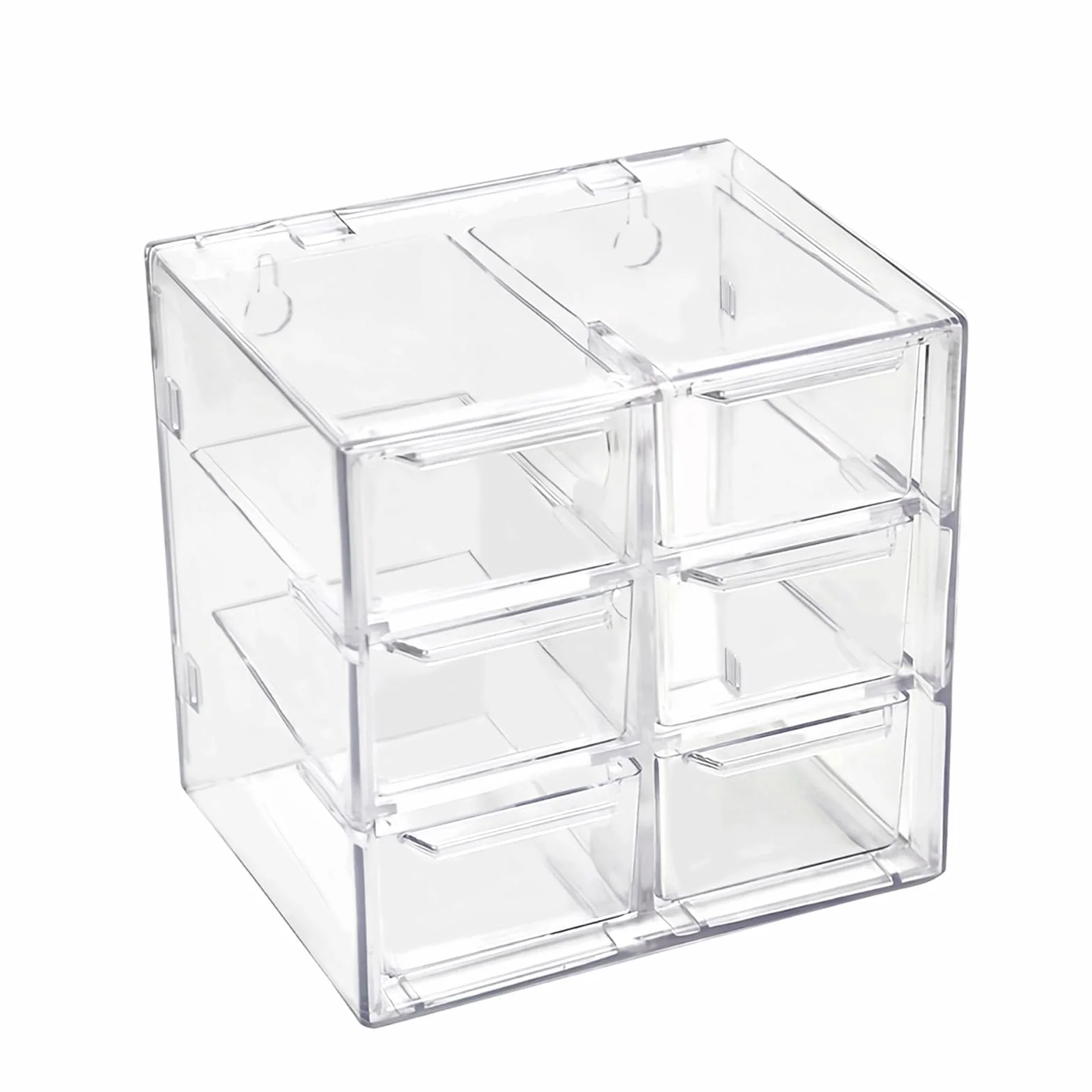 Cajoneras Plástico Almacenaje Escritorio 6 Cajones Transparente Extraíbles Organizador Cosméticos Joyería