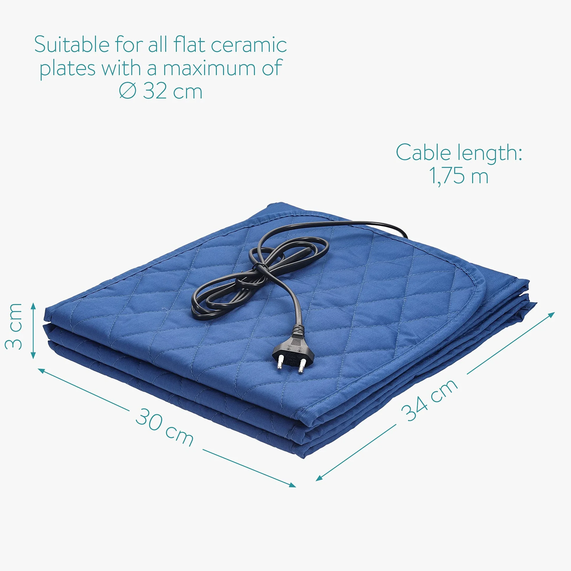 Navaris Plate Warmer Electric 10-Plate Capacity Ø32 cm 34x30x3 cm