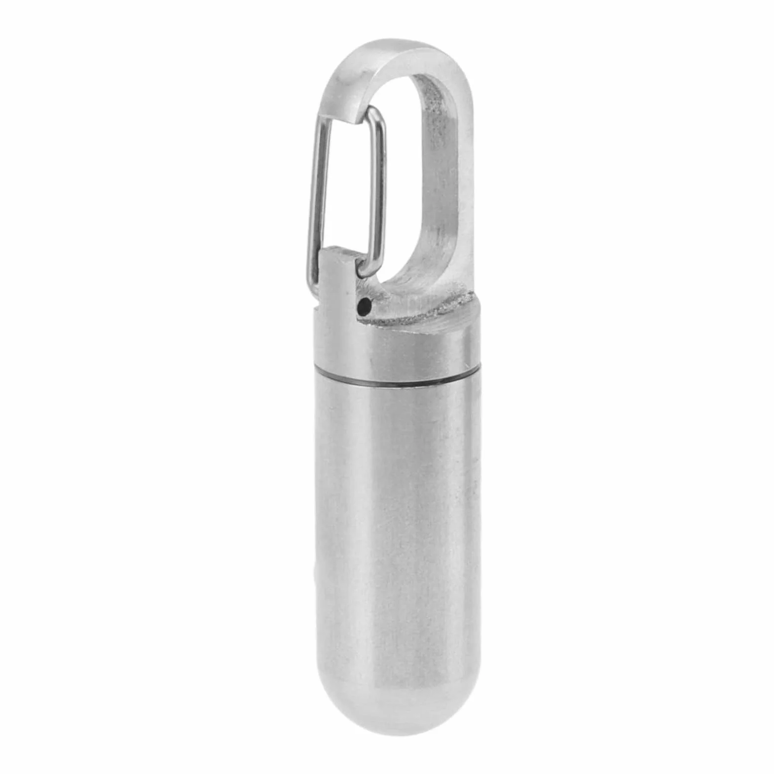 Pastillero de Acero Inoxidable, Llavero de Emergencia, Contenedor de Pastillas Mini
