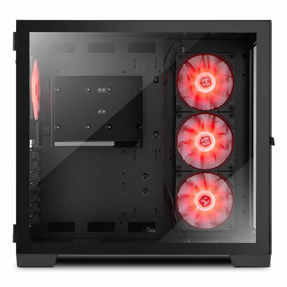 NOX Xtreme Products Hummer Astra – Semitorre ATX/Micro ATX con Cristal Templado, Ventiladores EASYLINK LED ARGB, hasta 10 Ventiladores, Soporta Gráficas Grandes, USB 3.0, Negro