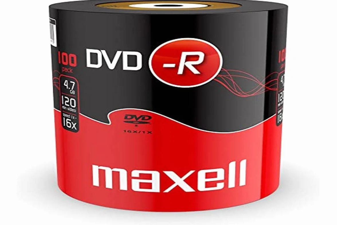 Maxell 275733 DVD-R 4.7 GB 16X 120 min Video (100 Discos – Envoltura retráctil)
