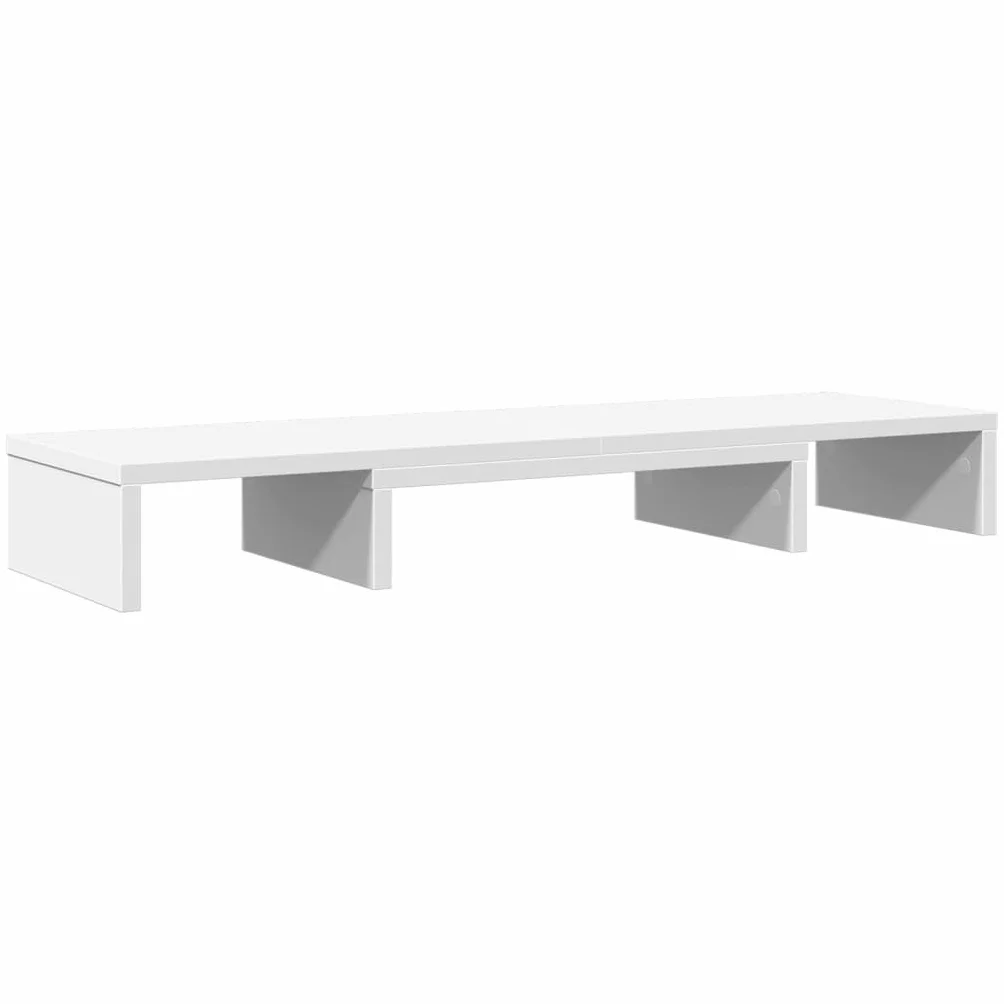 vidaXL Soporte elevador pantalla ajustable madera blanco 80x24x10,5 cm, elevador para monitor, soporte para monitor de computadora, soporte para elevador de monitor
