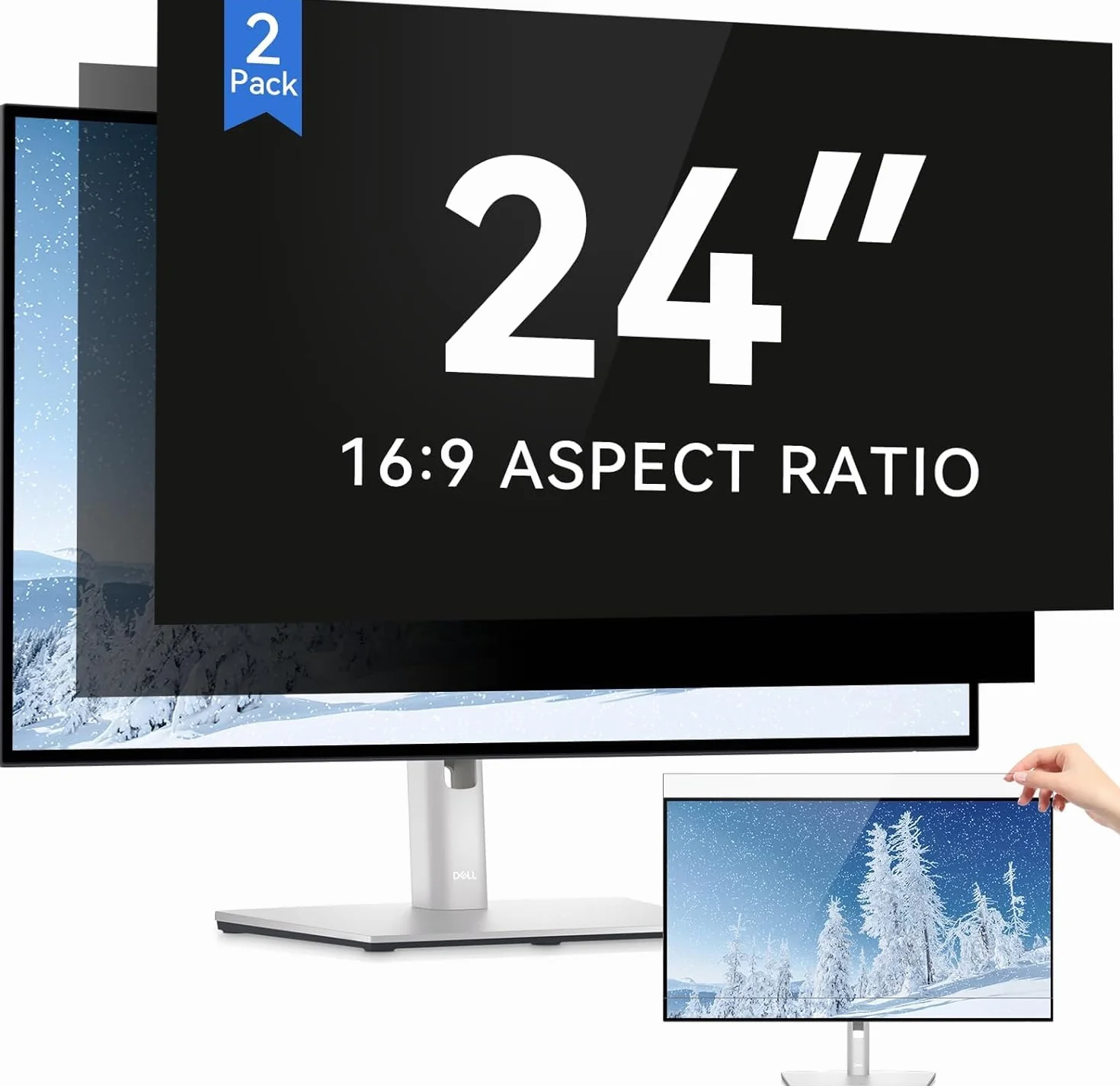 IPROKKO 2 unidades de 24 pulgadas para ordenador de 16:9, protección visual extraíble, antideslumbramiento, protector de pantalla, filtro de privacidad para HP Dell Acer Lenovo de 24 pulgadas