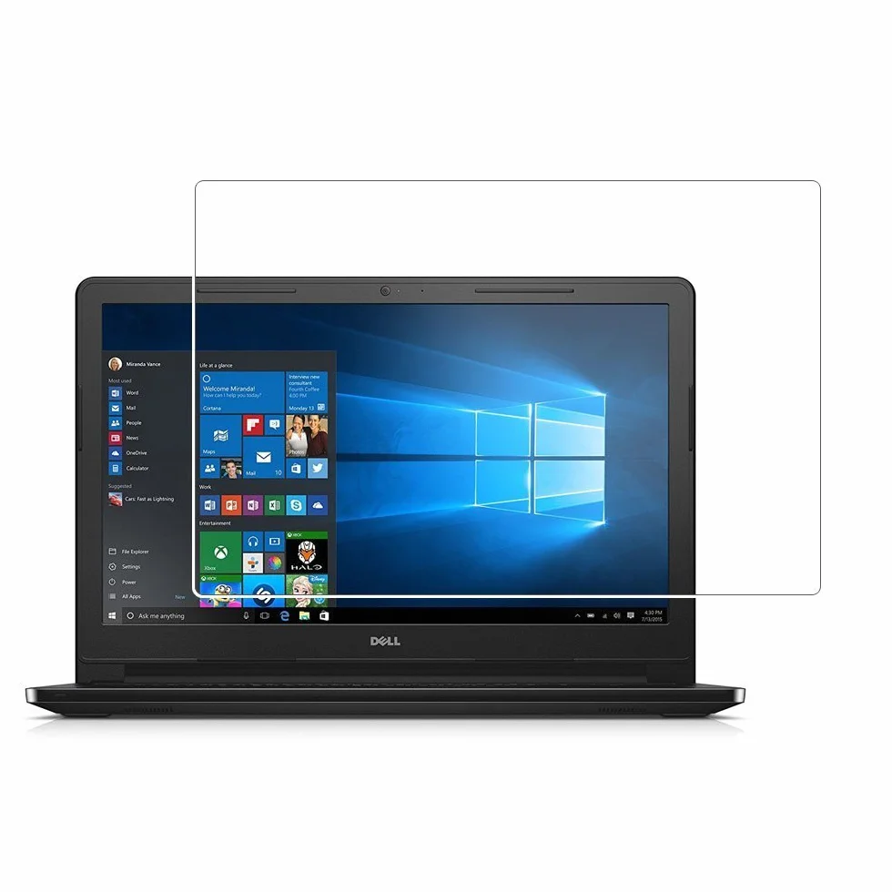 Protector de Pantalla para computadora portátil de 15.6 Pulgadas, película de Vidrio Templado de dureza 9H para Todas Las relaciones de Aspecto 16: 9 con antihuellas Dactilares Crystal Clear