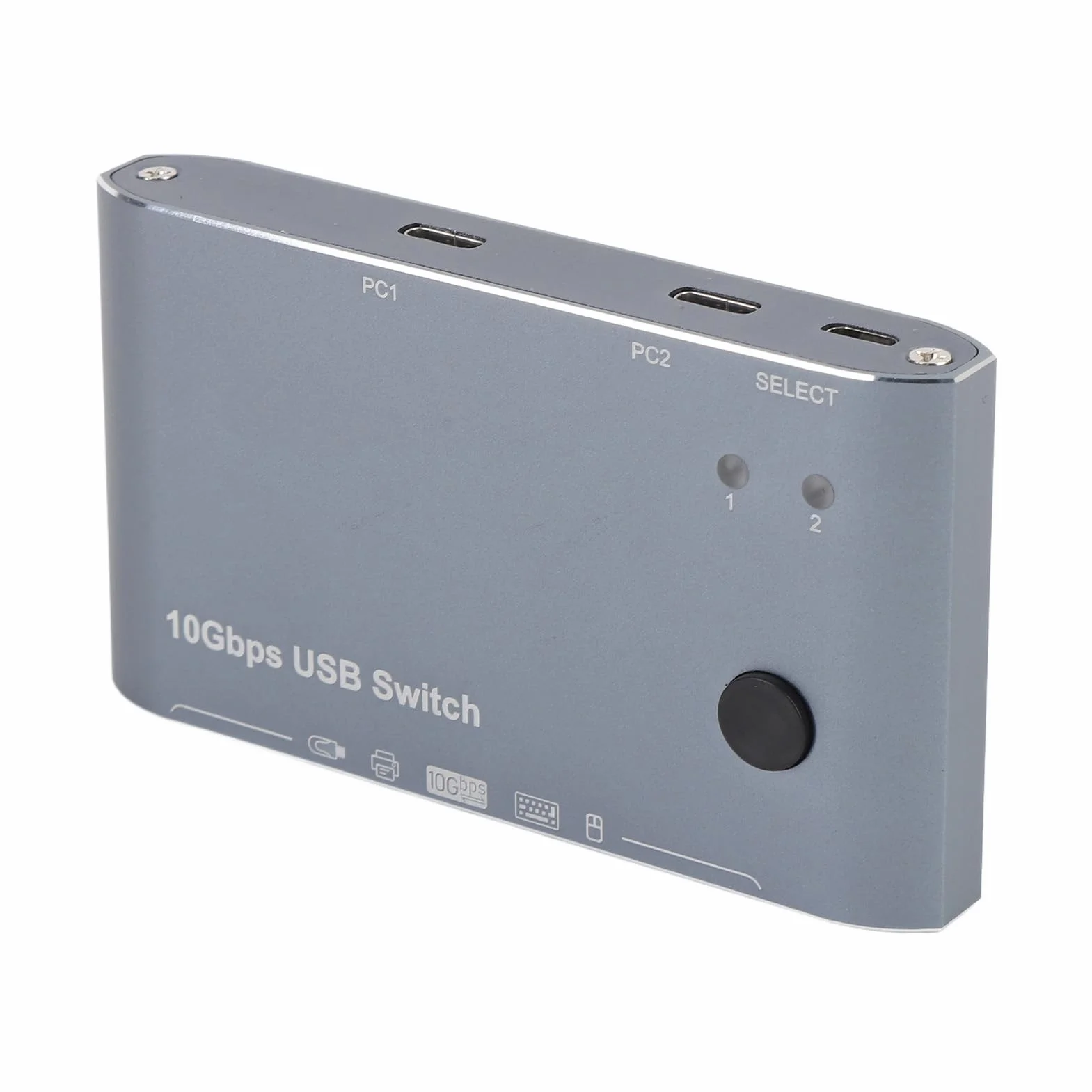 GOWENIC Conmutador USB 3.2 Transferencia de Datos de Alta Velocidad Plug and Play para Teclado de Computadora Portátil, 2 Computadoras que Comparten 4 Puertos USB Transferencia de Datos de 10 Gbps