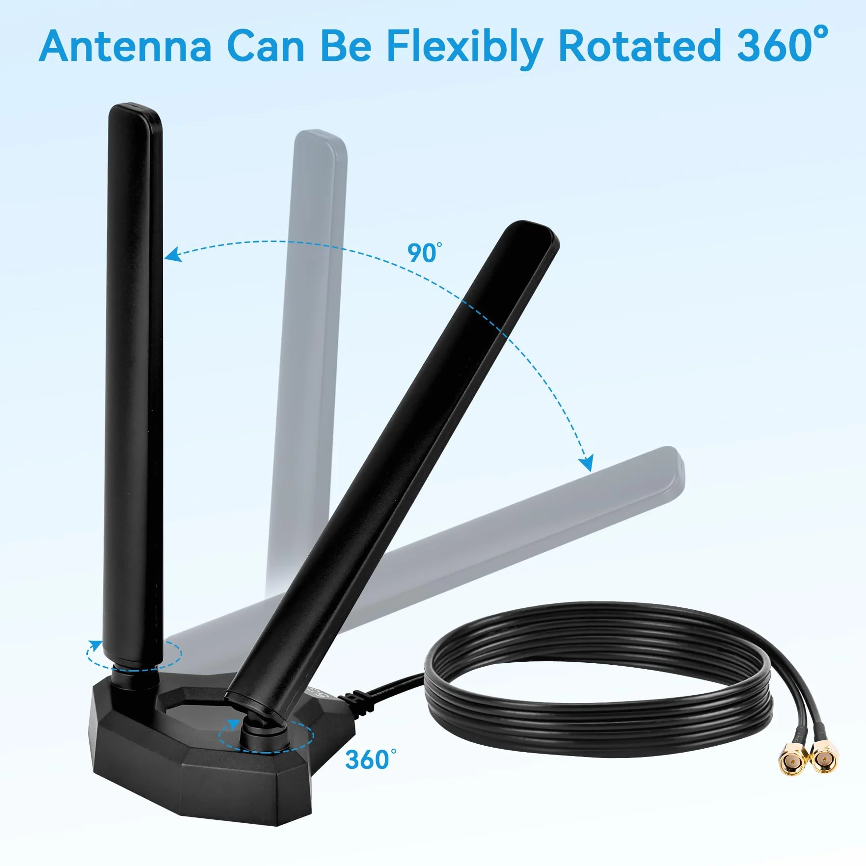4G LTE/5G Sub-6 Antena SMA TS9 Conector Broadband 8dbi 600-3980MHz Antena con base magnética Cable de 2 m para routers industriales móviles inalámbricos Netgear Huawei ZTE Celular