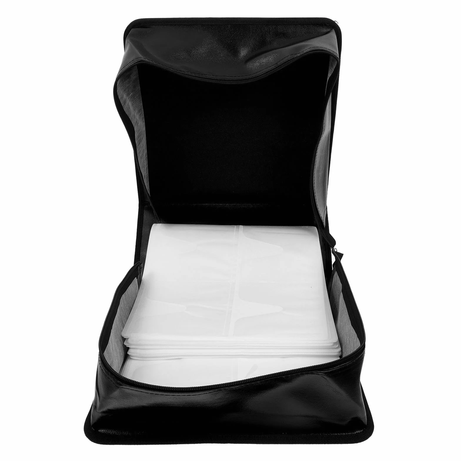 TEHAUX Carpeta de CD de Cuero Sintético Pu con Capacidad para 500 Discos, Diseño Portátil con Asa, Gran Capacidad y Protección para Discos, Adecuado para Uso en Casa y Viajes