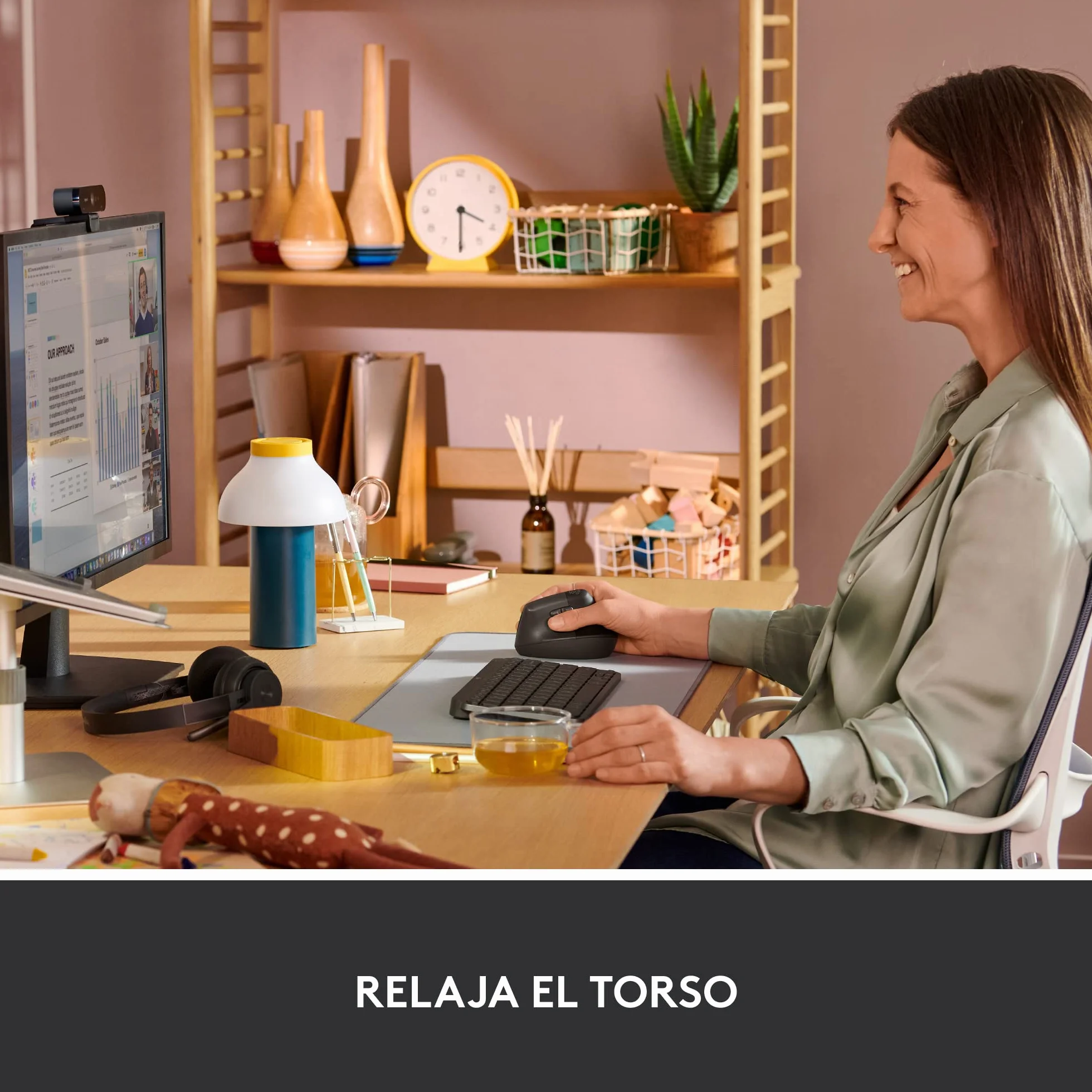 Logitech Lift Ratón Ergonómico Vertical, Inalámbrico, Bluetooth o Receptor Logi Bolt USB, clics Silenciosos, 4 Botones, Compatible con Windows/macOS/iPadOS, portátil, PC - Grafito
