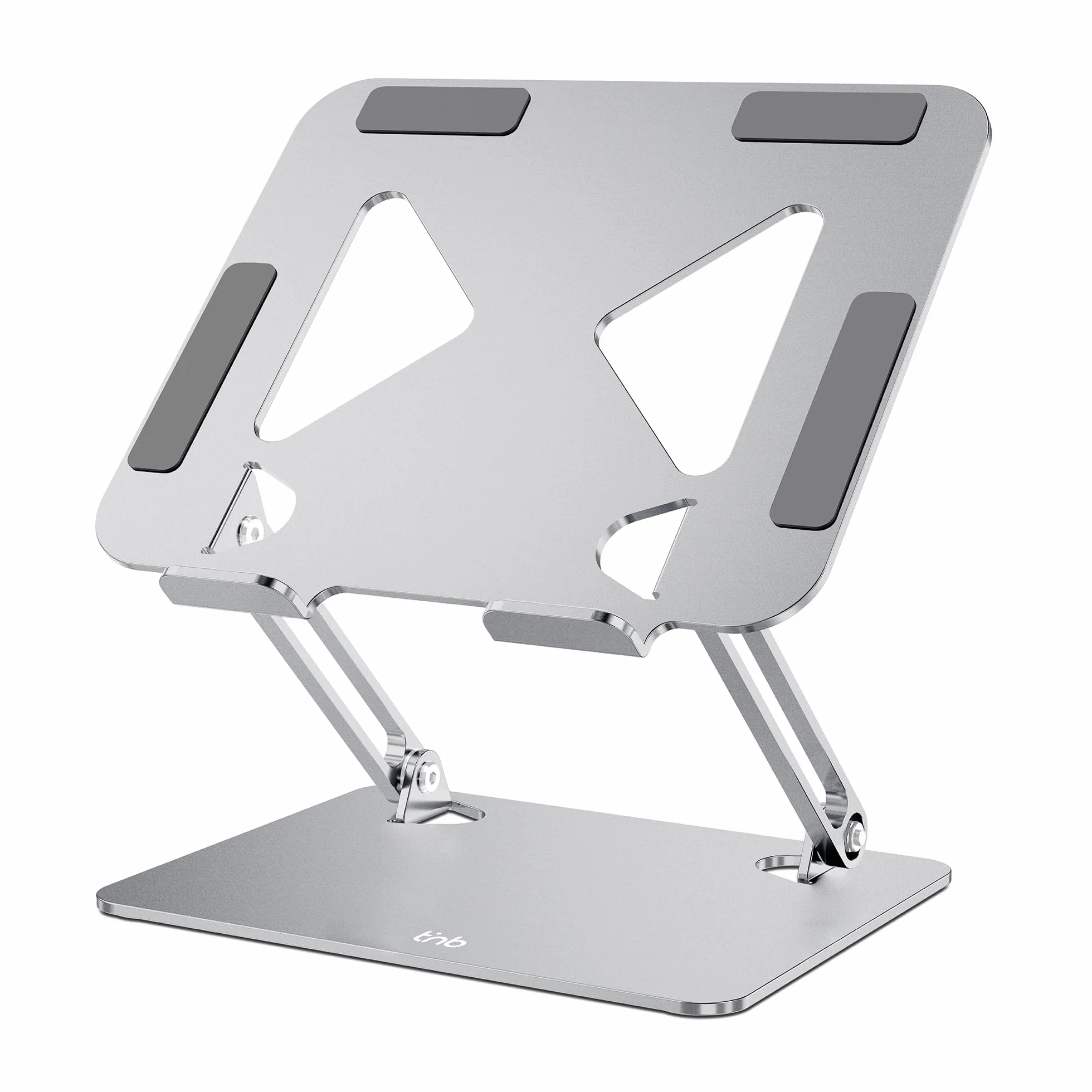T'nB - Soporte portátil Ajustable de Aluminio, cómodo y ergonómico para una posición de Trabajo óptima, Antideslizante para una máxima Estabilidad - Gris Aluminio