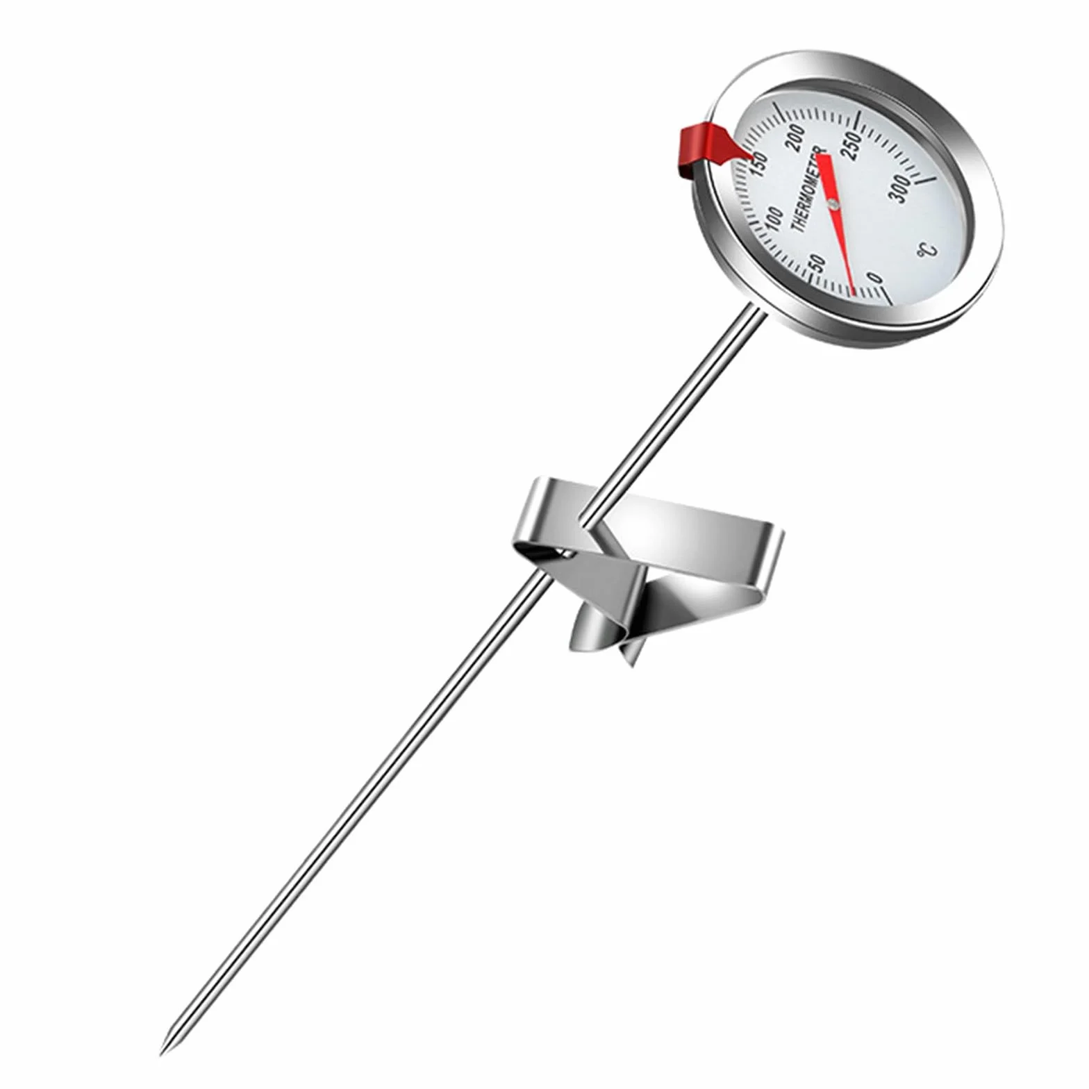 Termómetro de acero inoxidable para alimentos, sonda 15 cm, 0-300°C, lectura de esfera