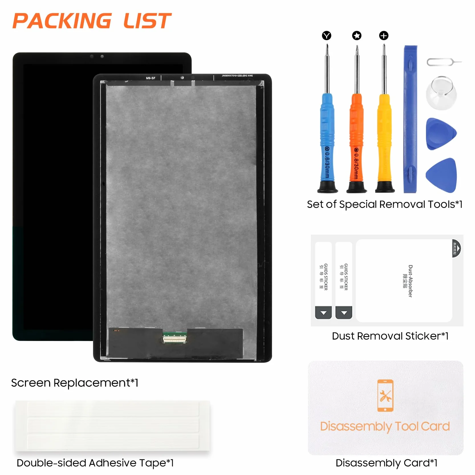 Pantalla LCD para Lenovo Tab M9 TB-310FU TB-310XU TB310XC TB310FU 9.0 Pulgadas Pantalla LCD Digitalizer Pantalla Táctil Panel de Vidrio Completa Asamblea con Herramientas, Nior