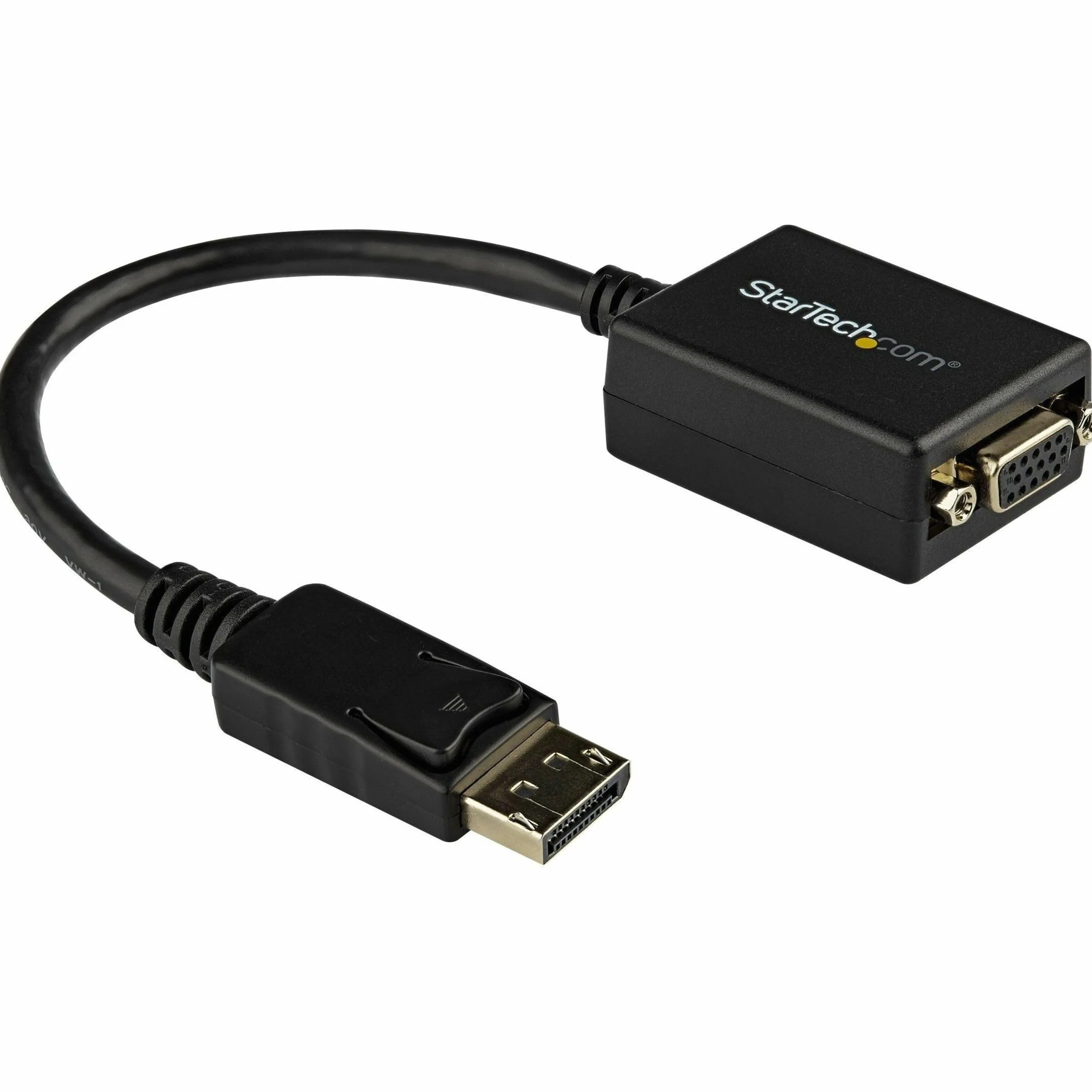StarTech.com Adaptador DisplayPort a VGA - Cable Conversor Activo DP a VGA - Convertidor de Vídeo de 1080p - Certificado para DisplayPort - Dongle DP++ a VGA - con Conector DP con Pestillos (DP2VGA2)
