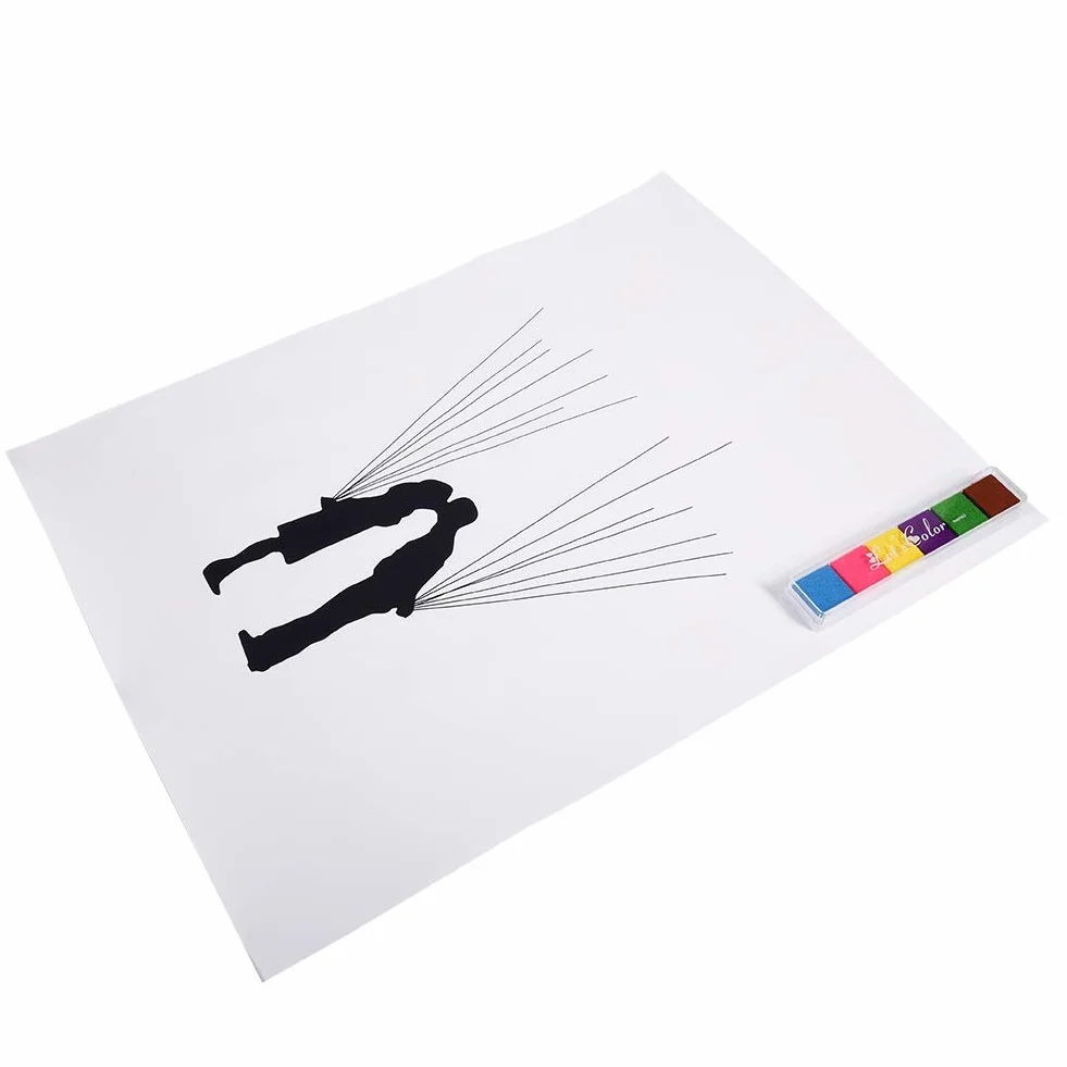 MAGT Arbol de Huellas Dactilares Lienzo 6 Colores Boda Libro de Visitas