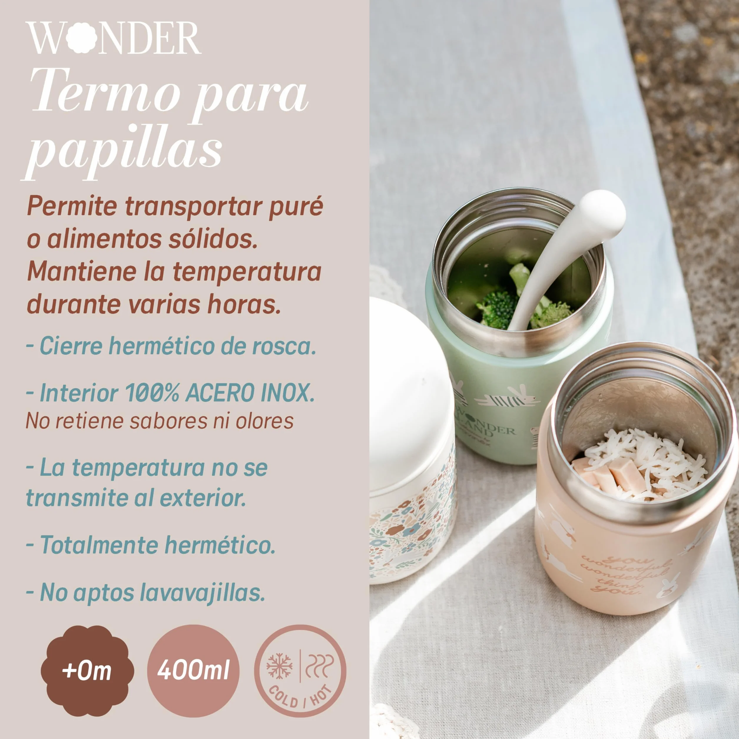 Suavinex Termo Papillero Bebé Acero Inoxidable 400 ml Cierre Hermético Antifugas Comidas Calientes Frías Rosa